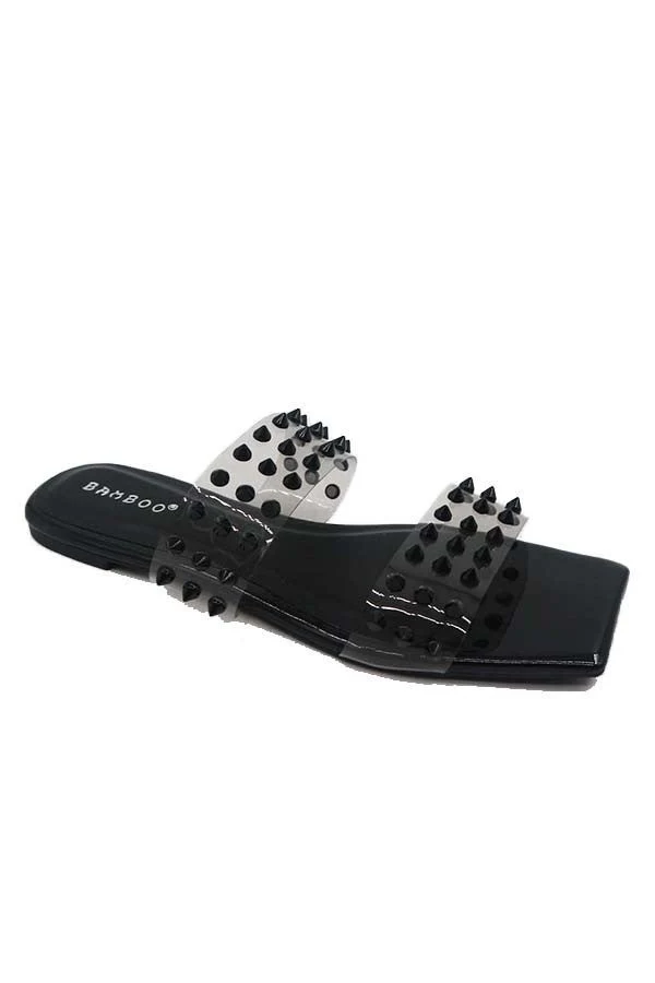 Block Studded Strap Slide Sandals - 2 Colors! - Image 3