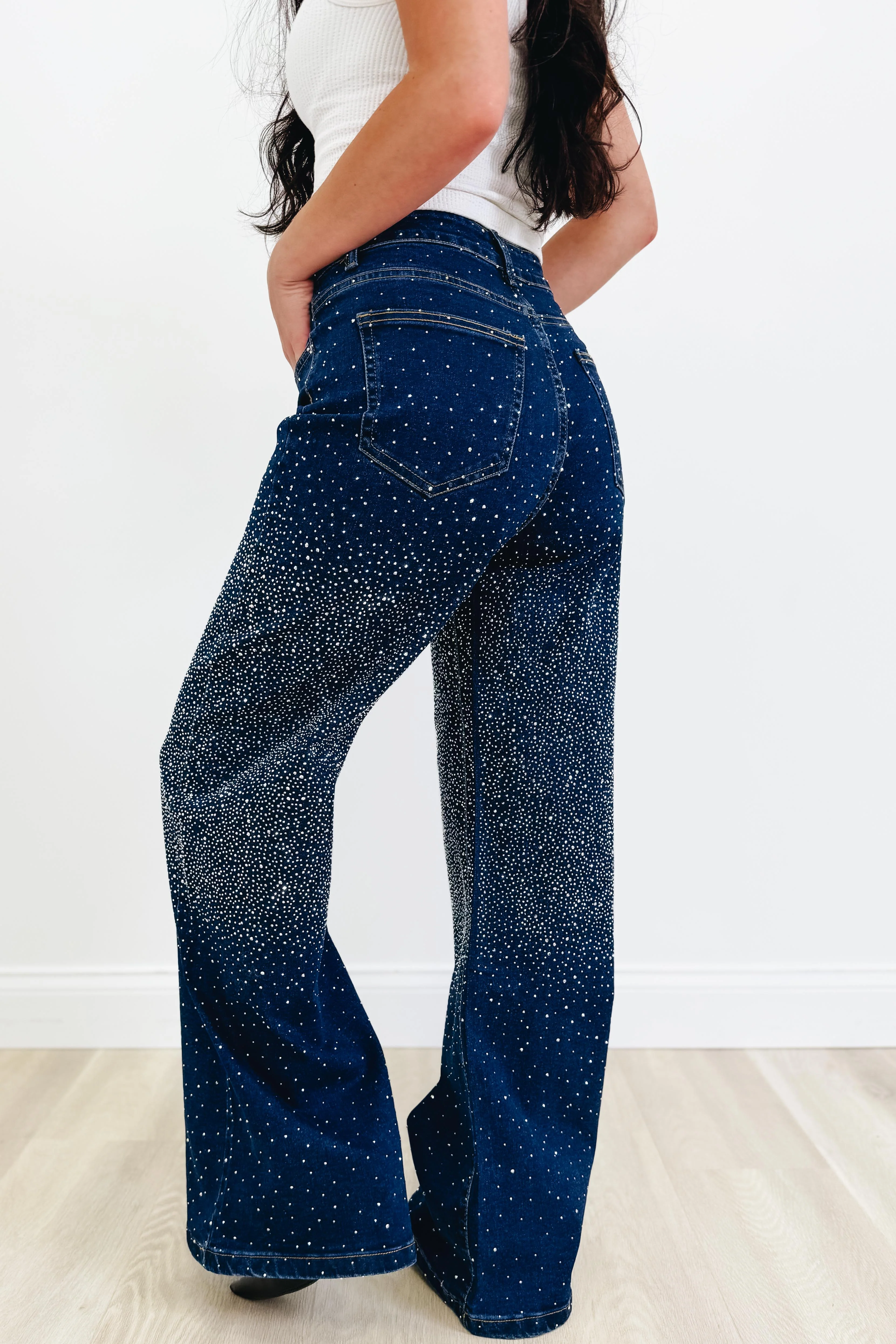 Boots 'N Buckles Rhinestone Wide Leg Jeans - 2 Colors! - Image 6