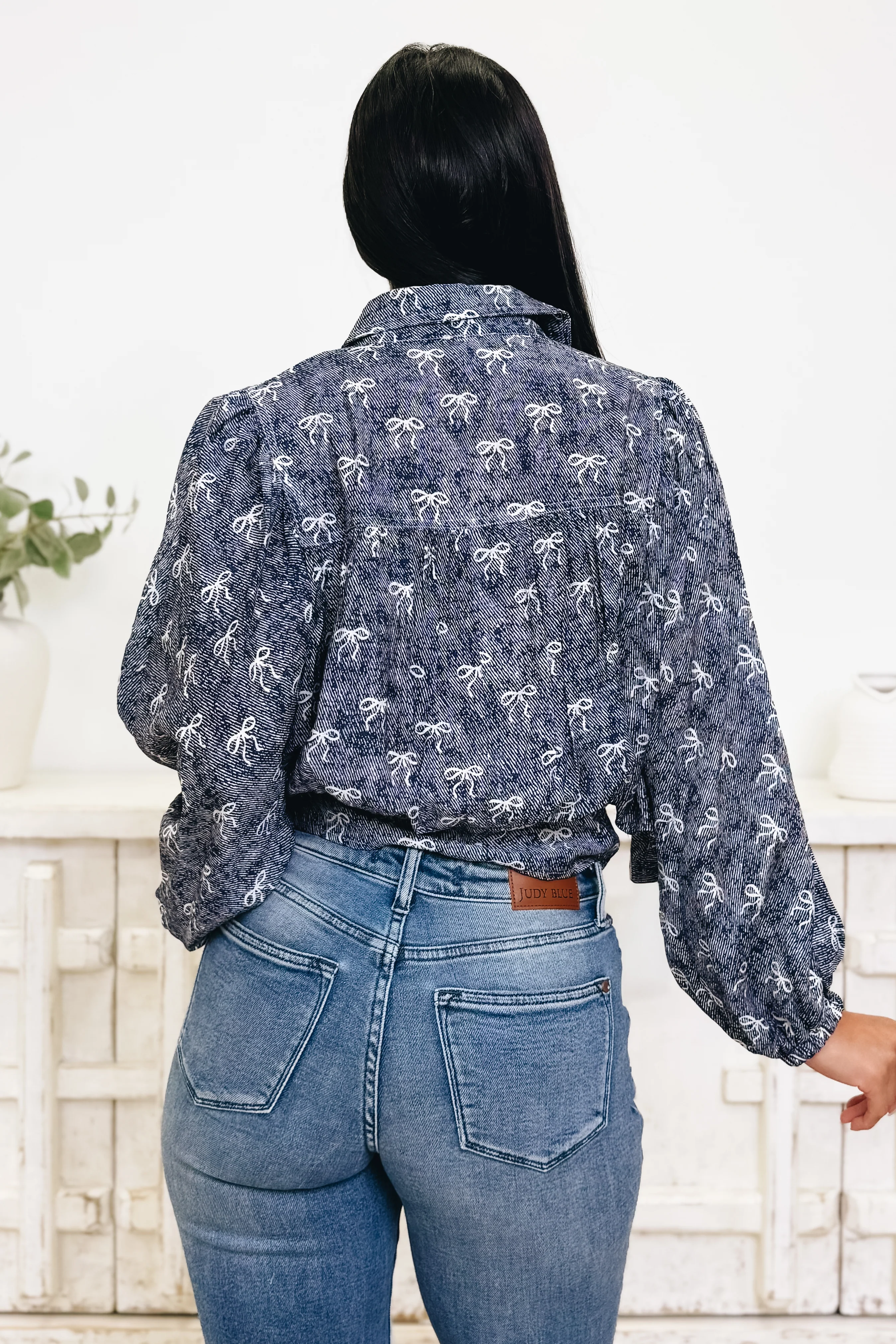 Bow & Behold Bow Button Down Top - Image 3