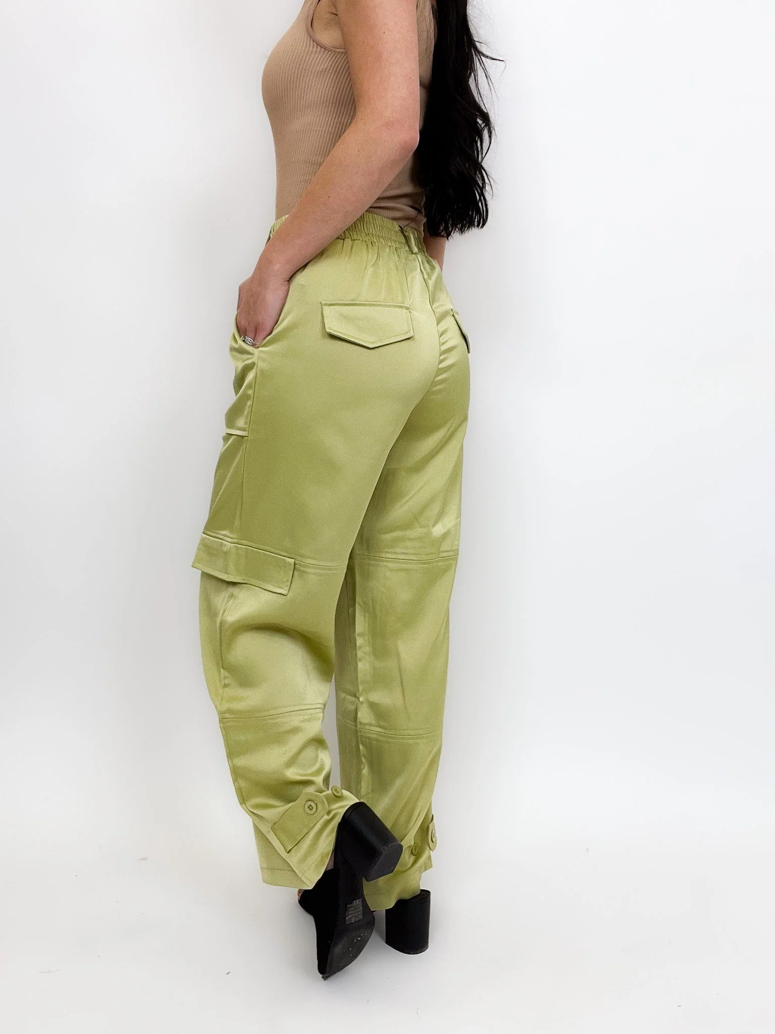 Classy Lady Satin Cargo Pants -2 Colors! - Image 5