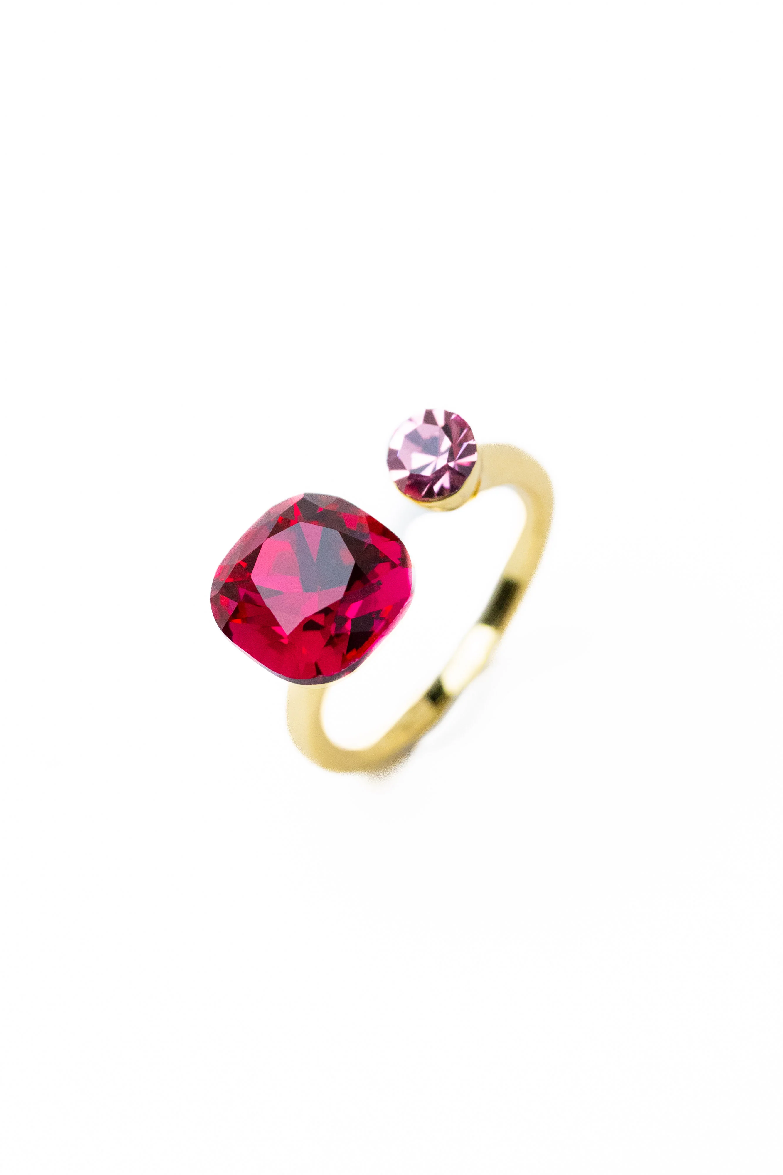 Coffee Break Square Round Ring - Cranberry Pink