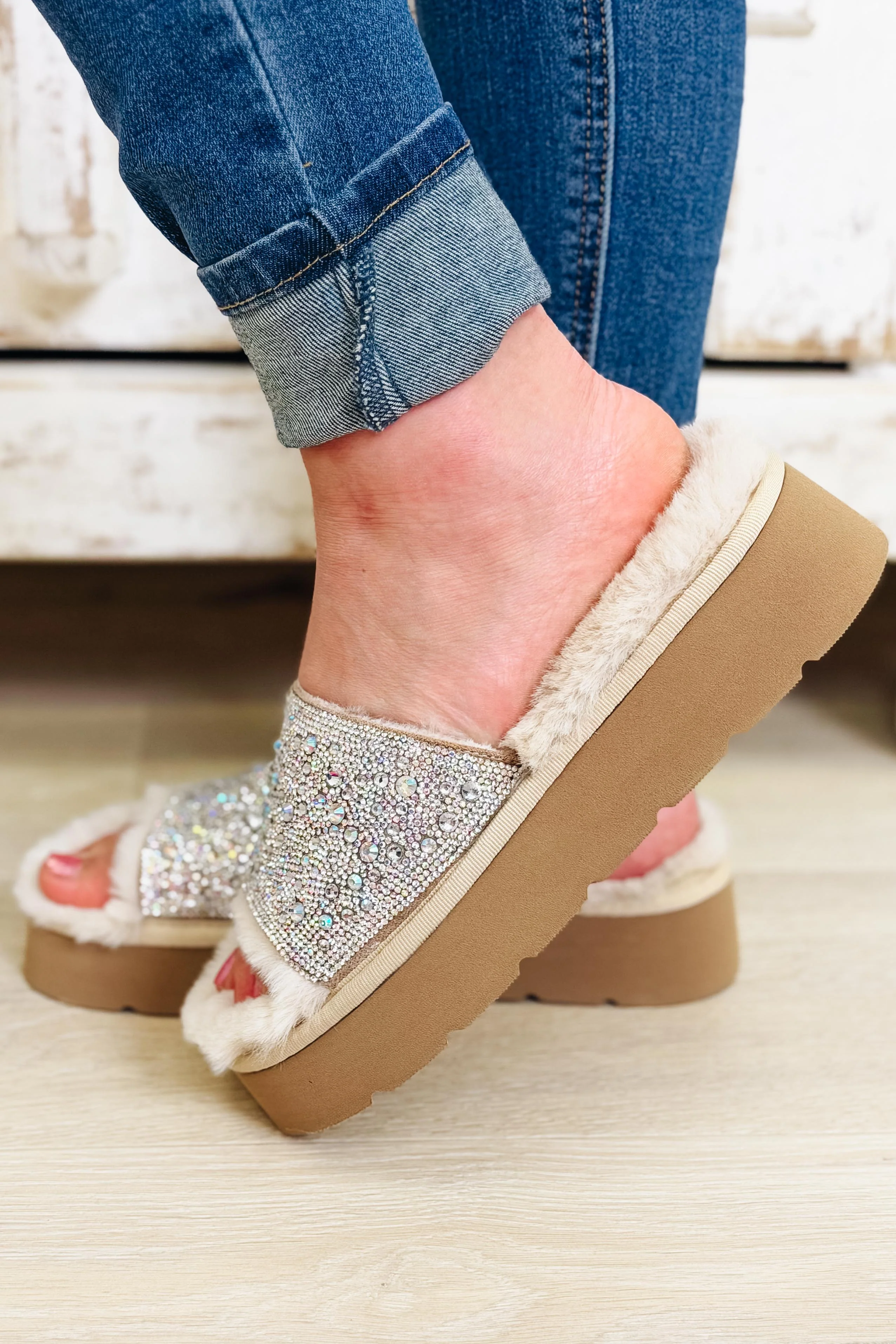 Corky's Its Official Slides - Clear Rhinestone - Image 3