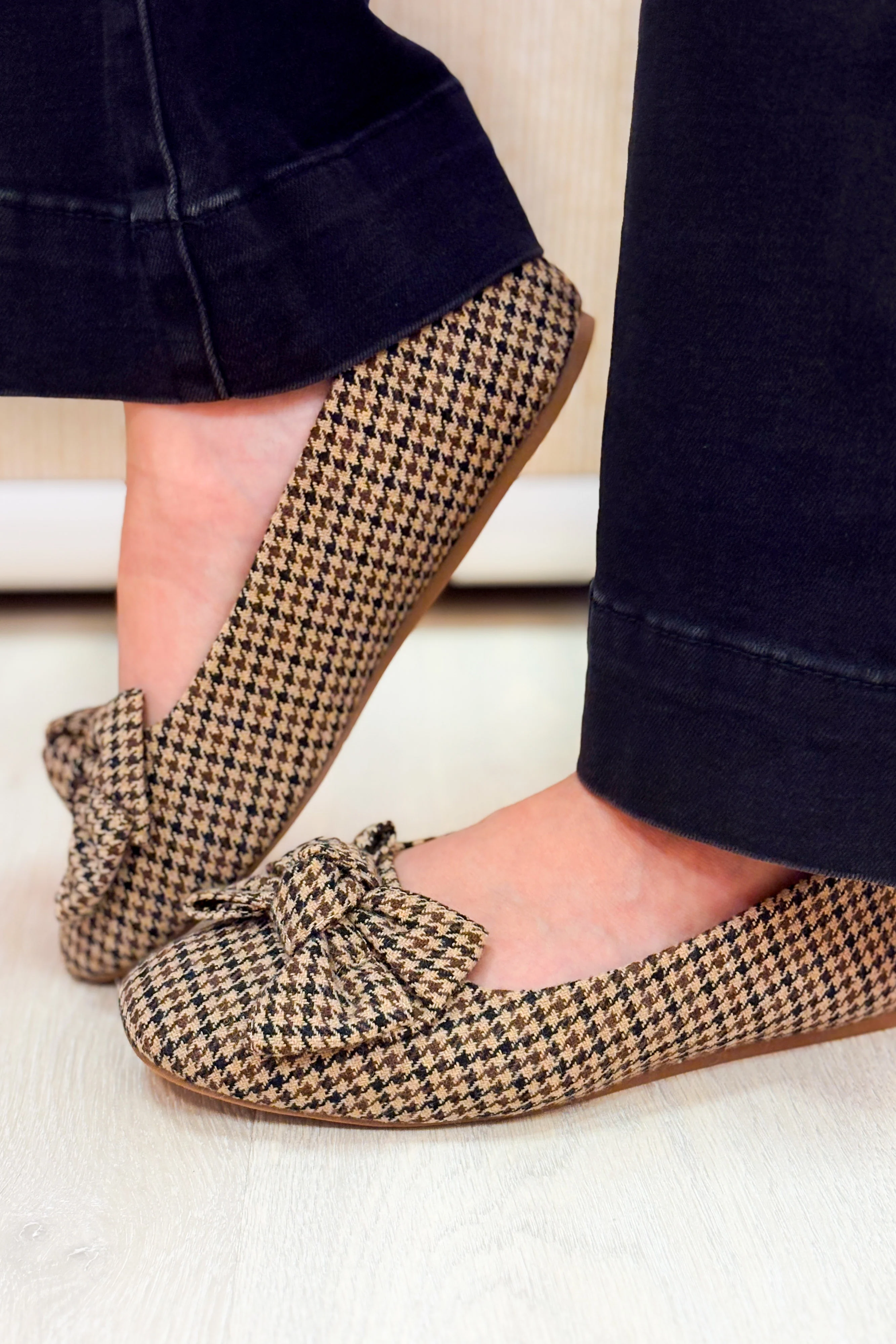 Corky's Sugar Rush Flats - Black Tan Houndstooth - Image 3