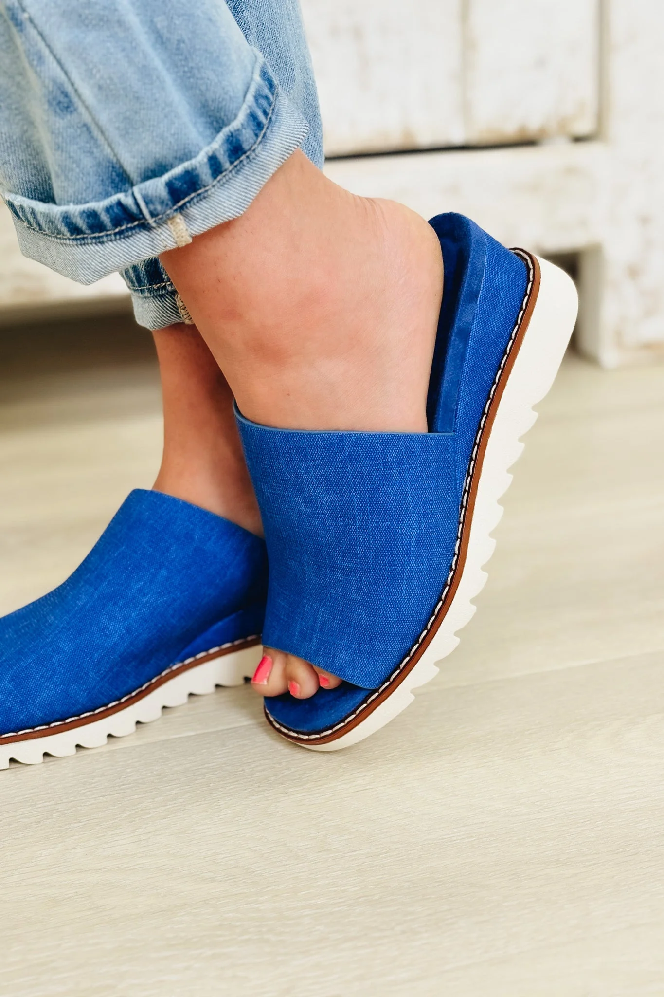 Expand Sandal Wedge - Blue Denim - Image 2