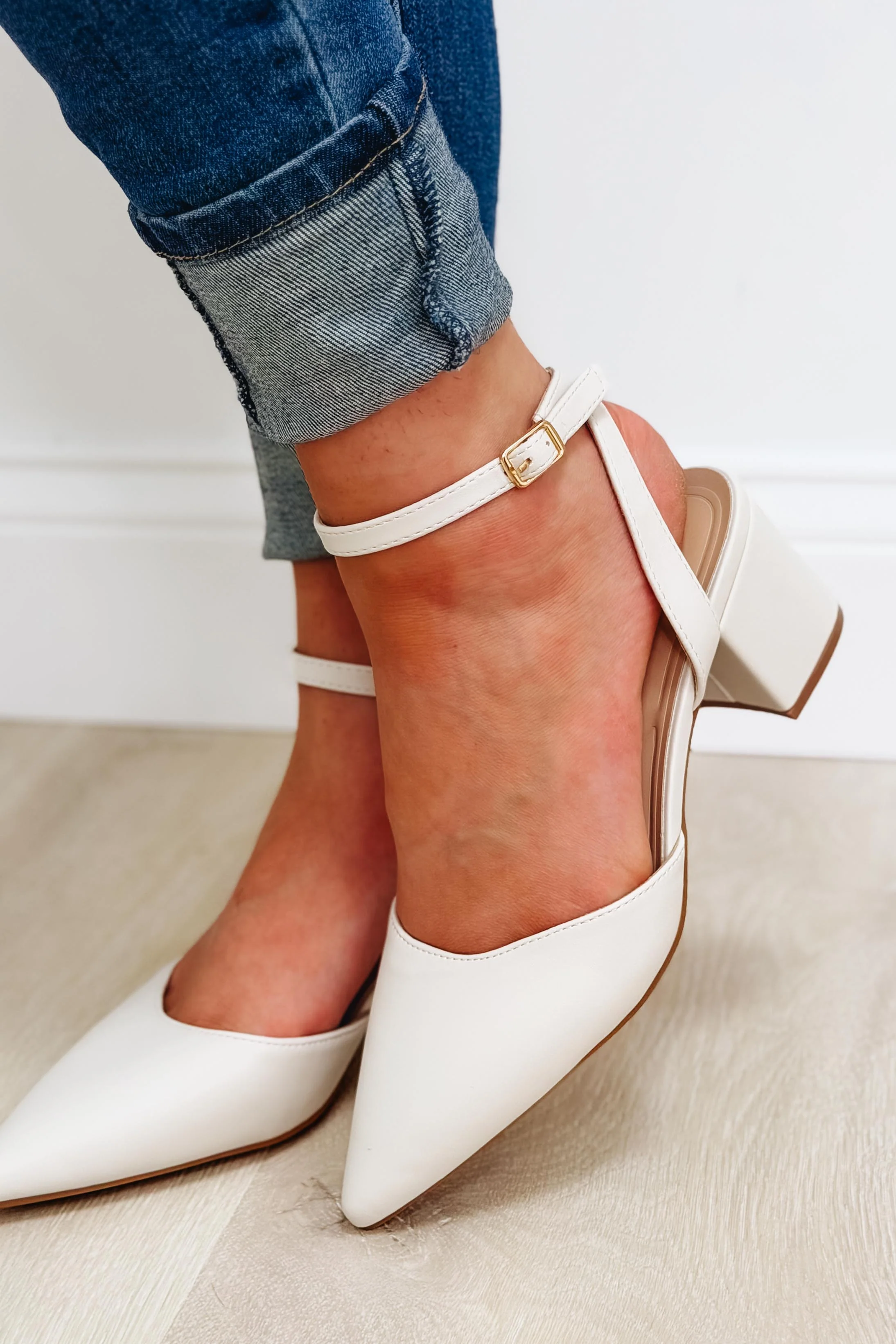 Gabbie Ankle Straps Pumps - Ivory - Image 3