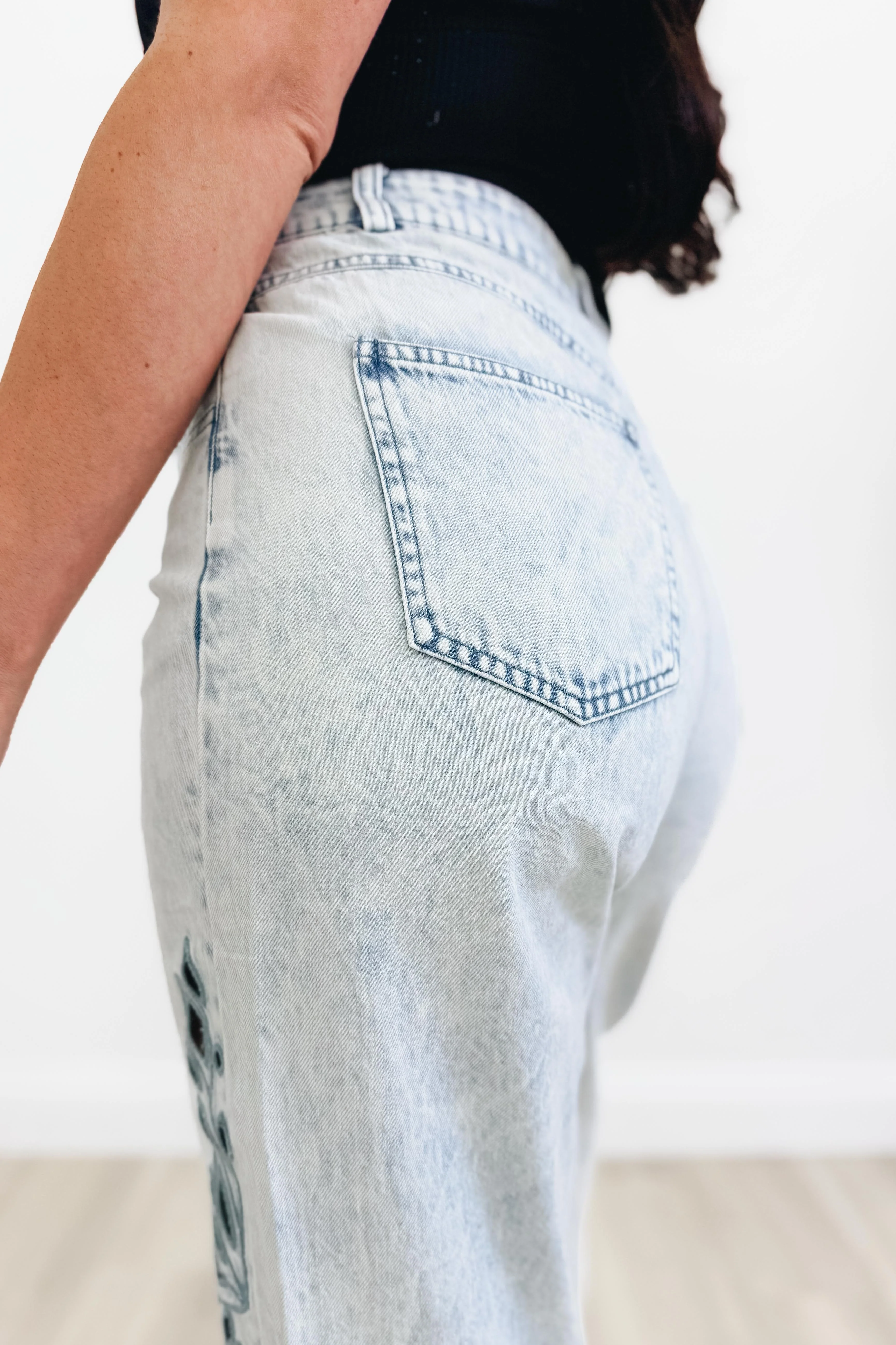 Greater Plan By Mystree - Floral Straight Leg Jeans - 2 Colors! - Image 10