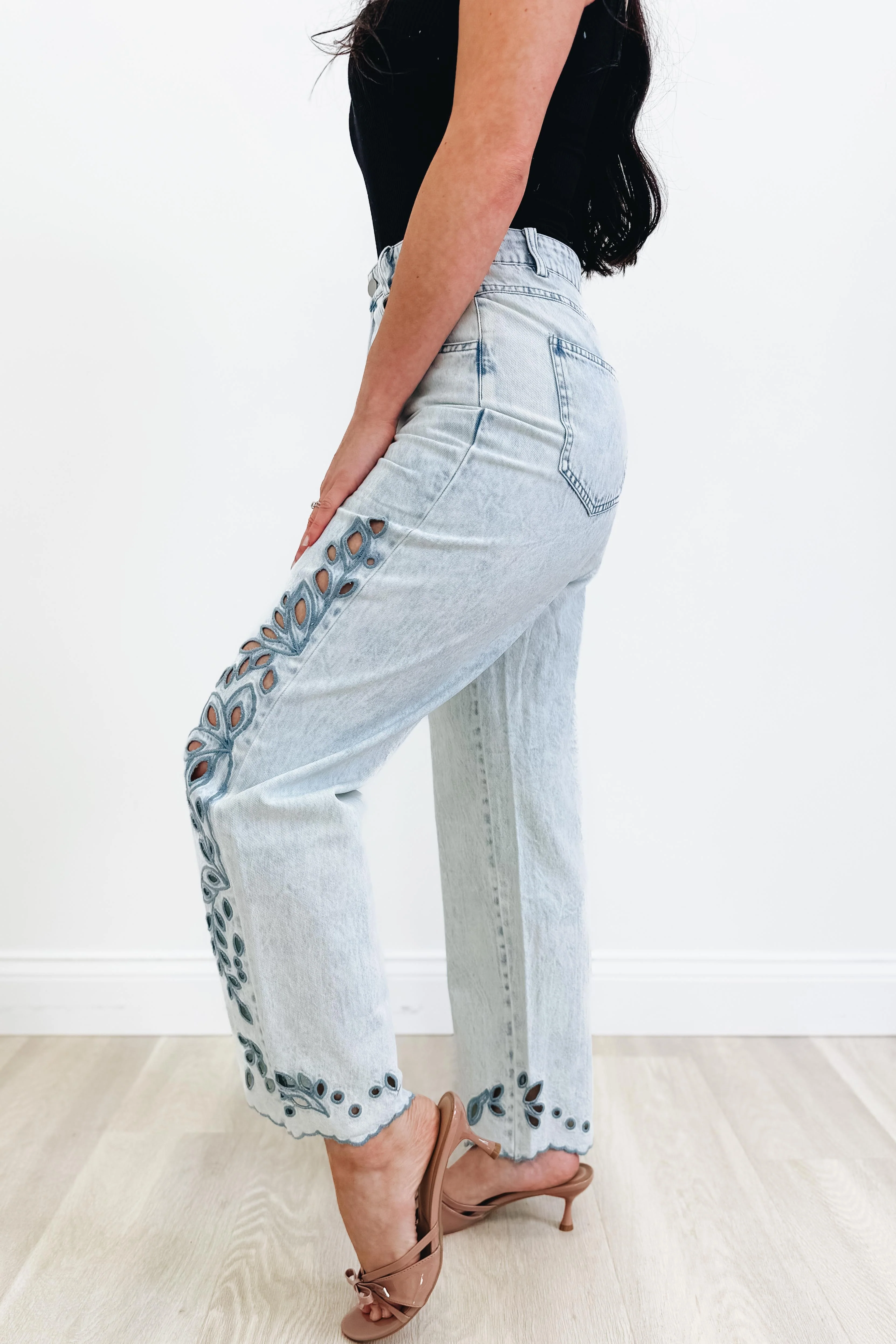 Greater Plan By Mystree - Floral Straight Leg Jeans - 2 Colors! - Image 11
