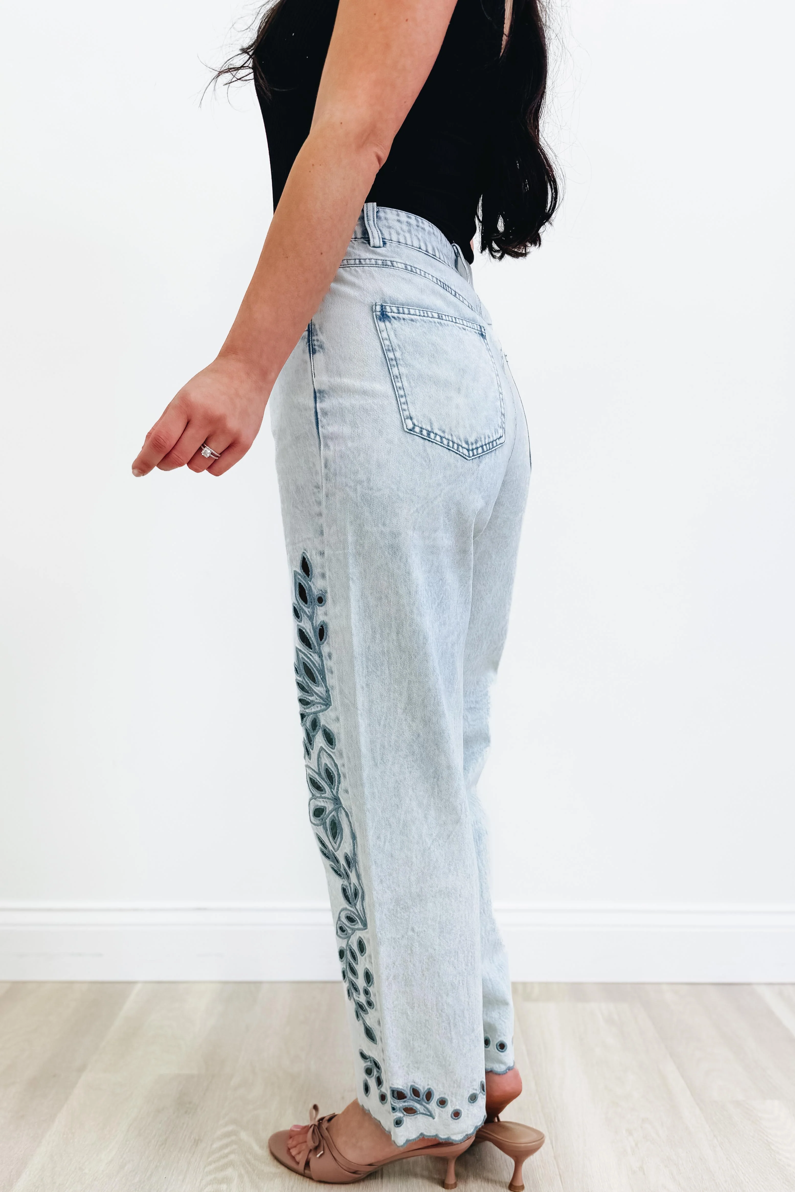 Greater Plan By Mystree - Floral Straight Leg Jeans - 2 Colors! - Image 12