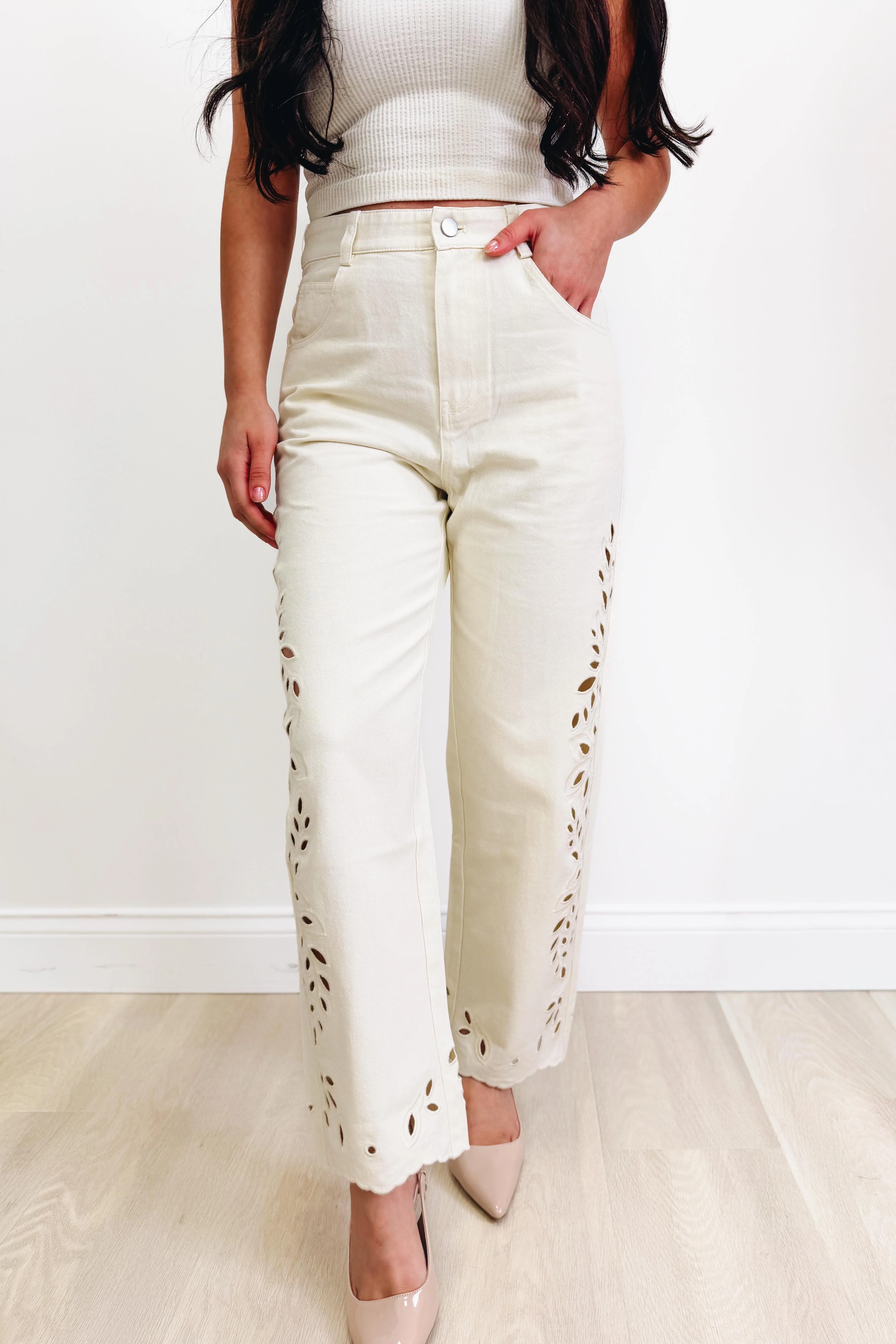 Greater Plan By Mystree - Floral Straight Leg Jeans - 2 Colors! - Image 2
