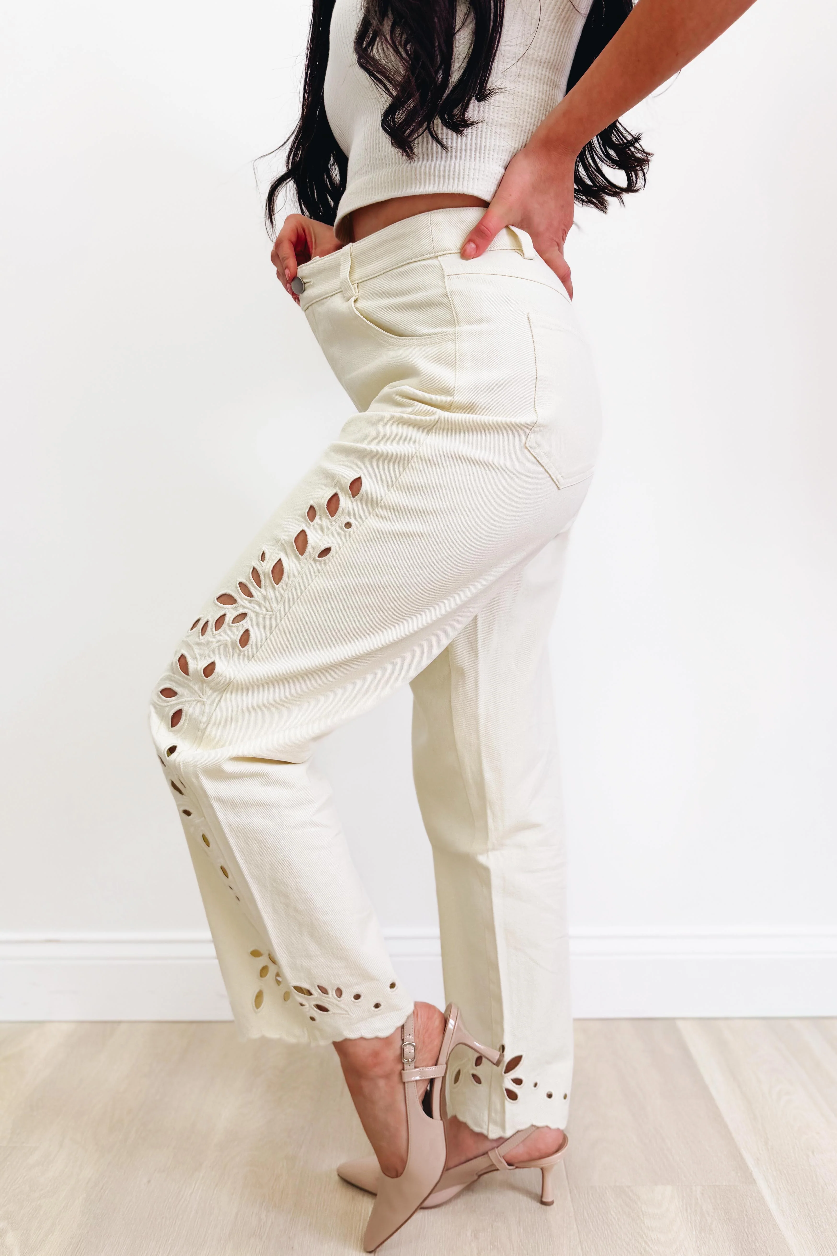 Greater Plan By Mystree - Floral Straight Leg Jeans - 2 Colors! - Image 4