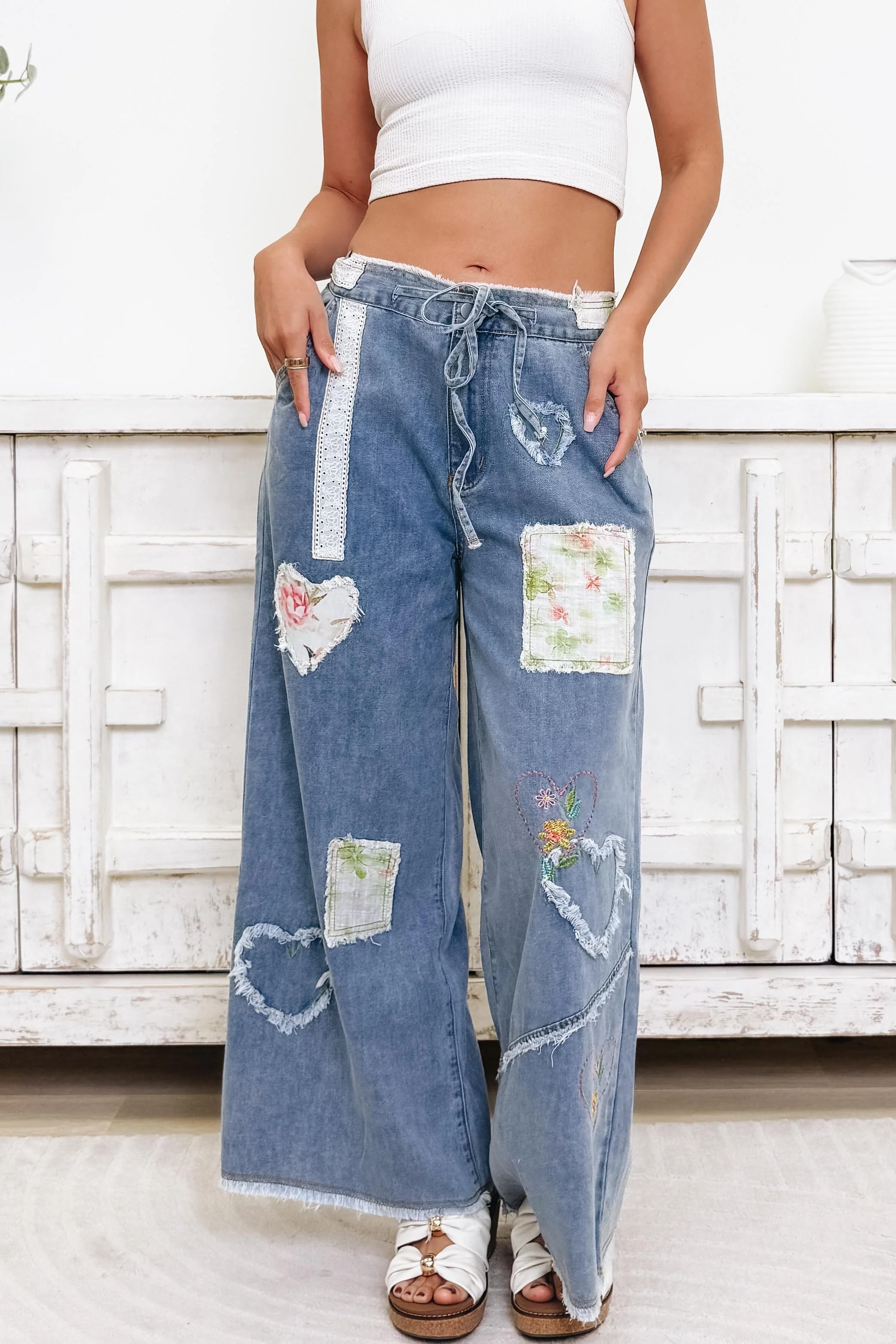 Heart Throb By Pol - Wide Leg Pants - Denim - Image 5