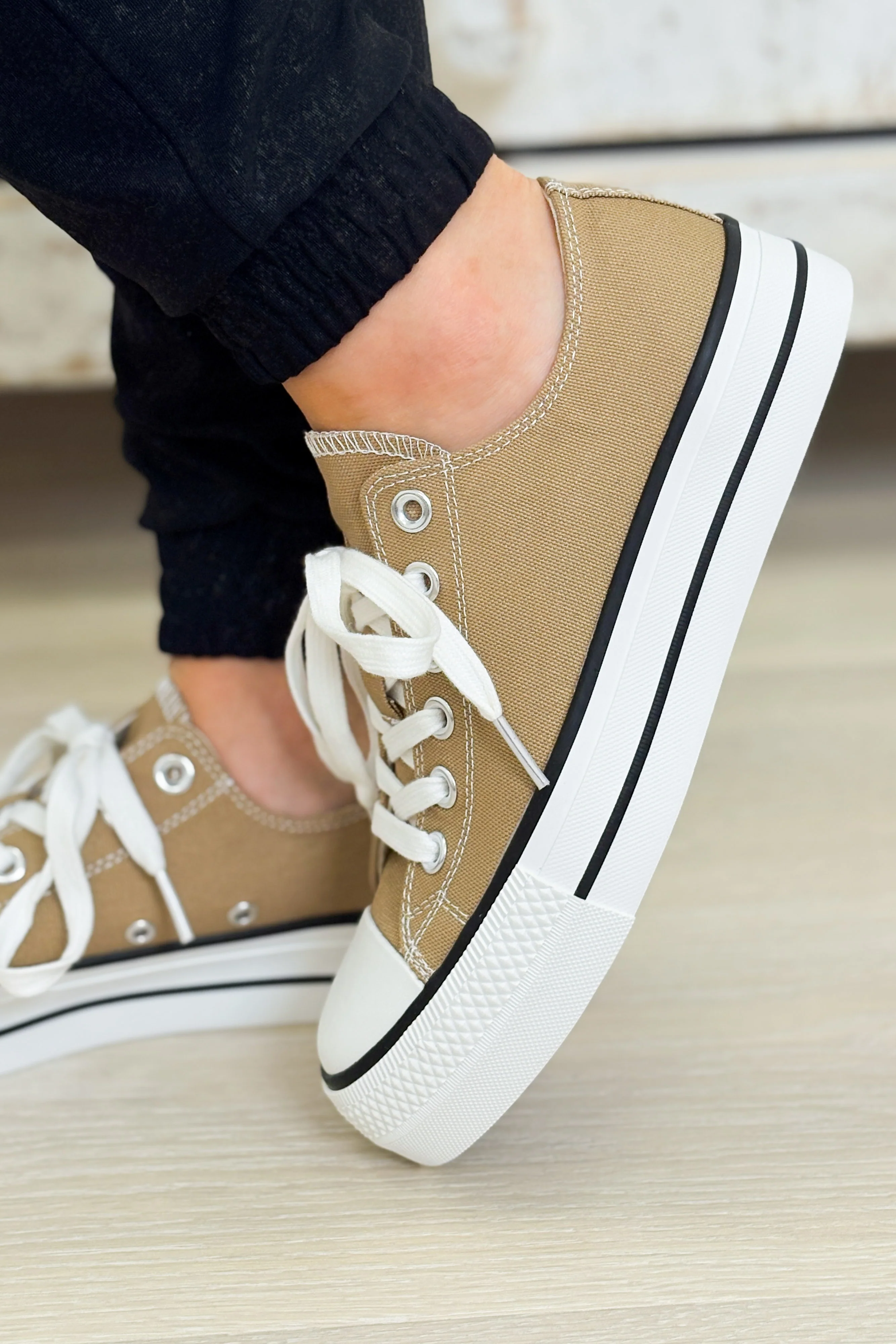 Lizzy Semi Platform Low Sneakers - Mocha - Image 3