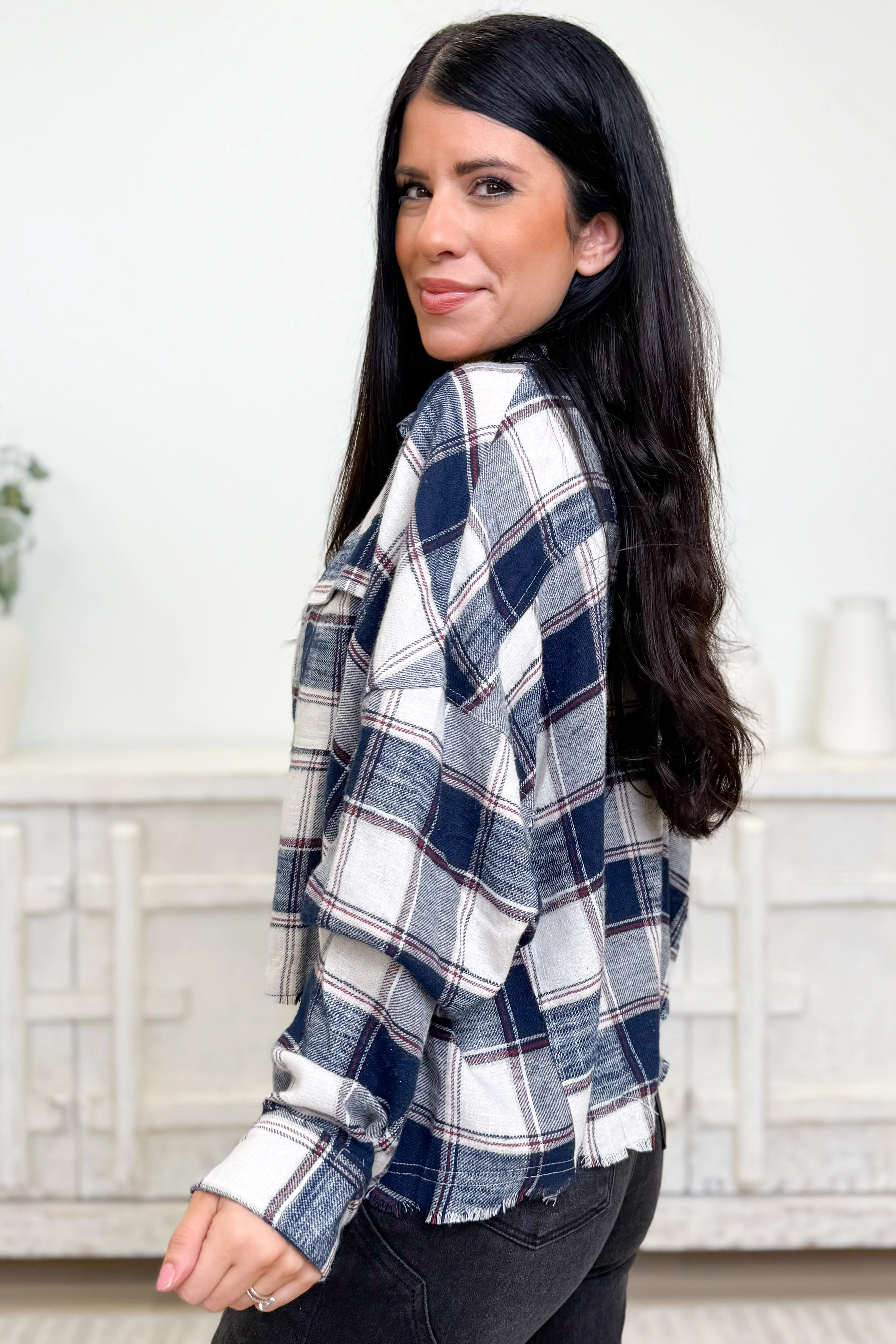 Make The World Go Plaid Button Down Top - Image 2