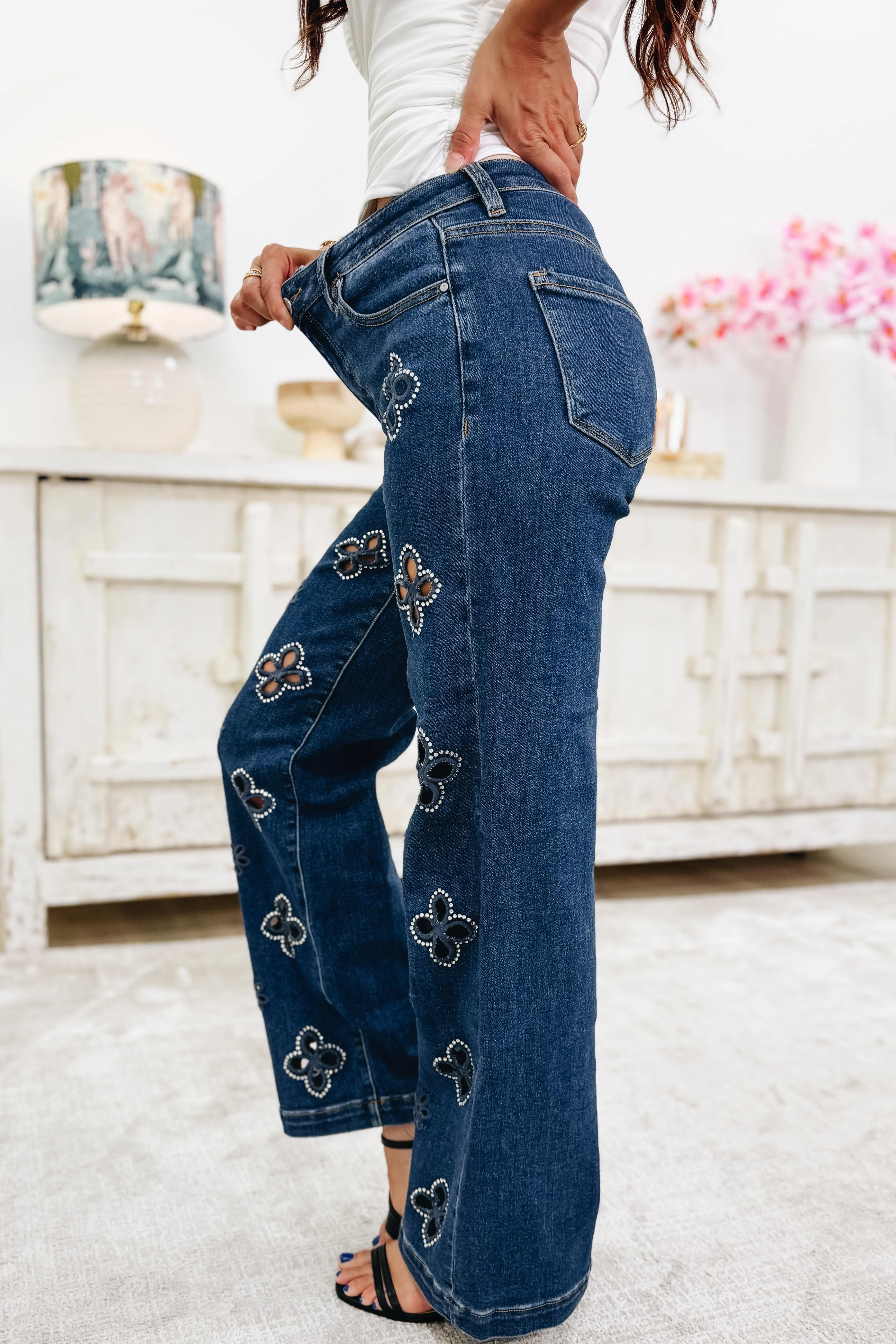 Petal Perfect By Denim BAR - Wide Leg Jeans - Dark - Image 3