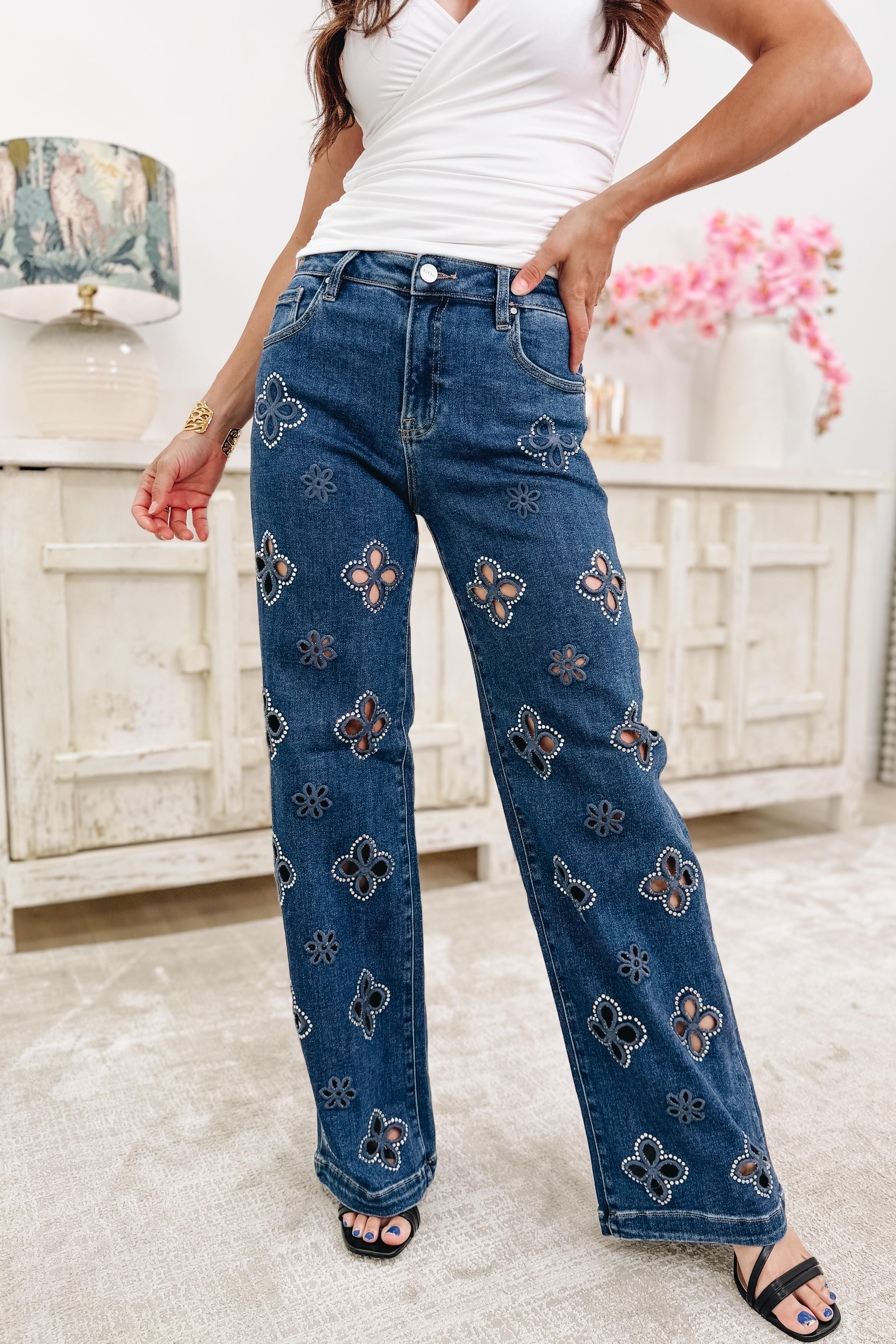 Petal Perfect By Denim BAR - Wide Leg Jeans - Dark - Image 5