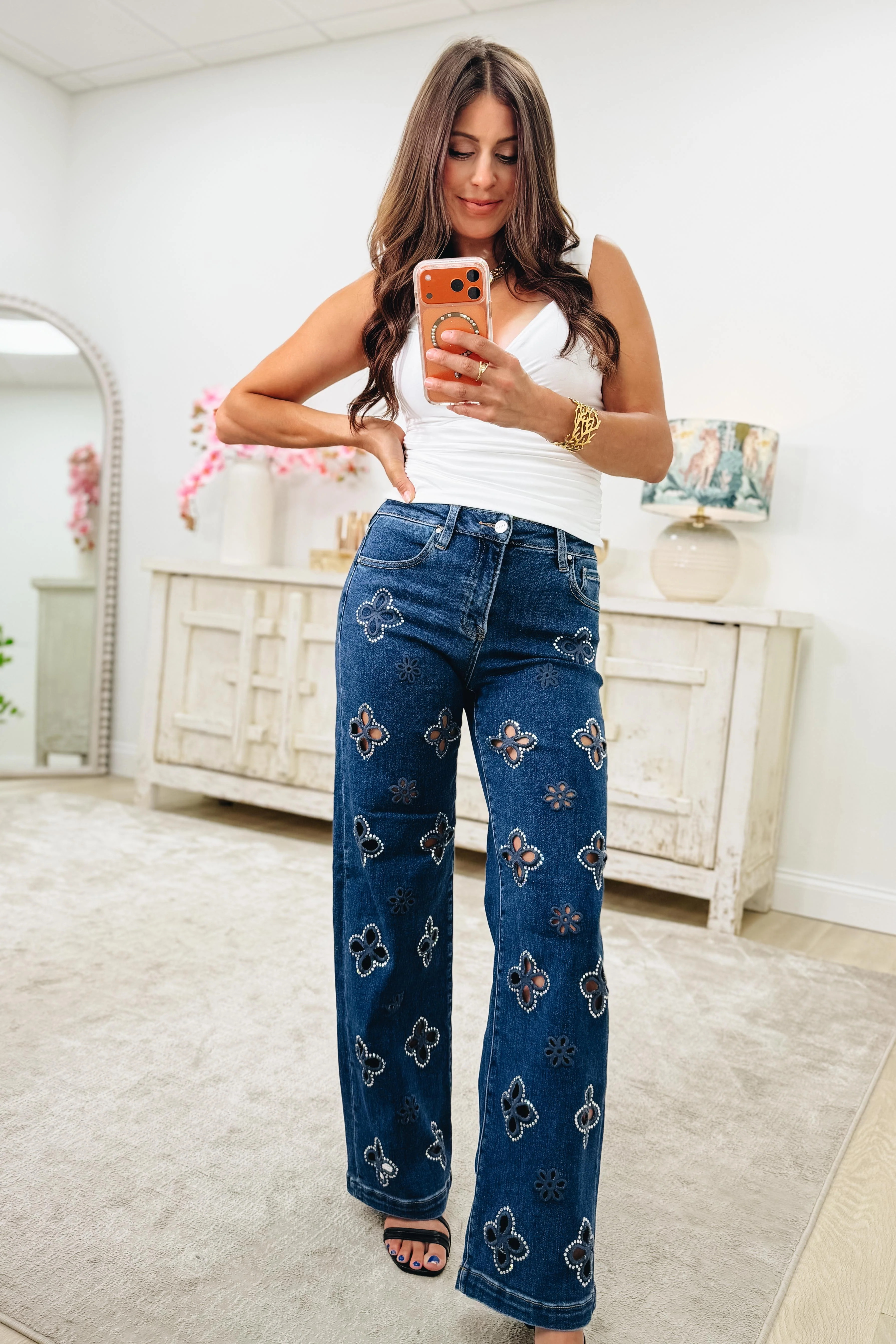 Petal Perfect By Denim BAR - Wide Leg Jeans - Dark - Image 6
