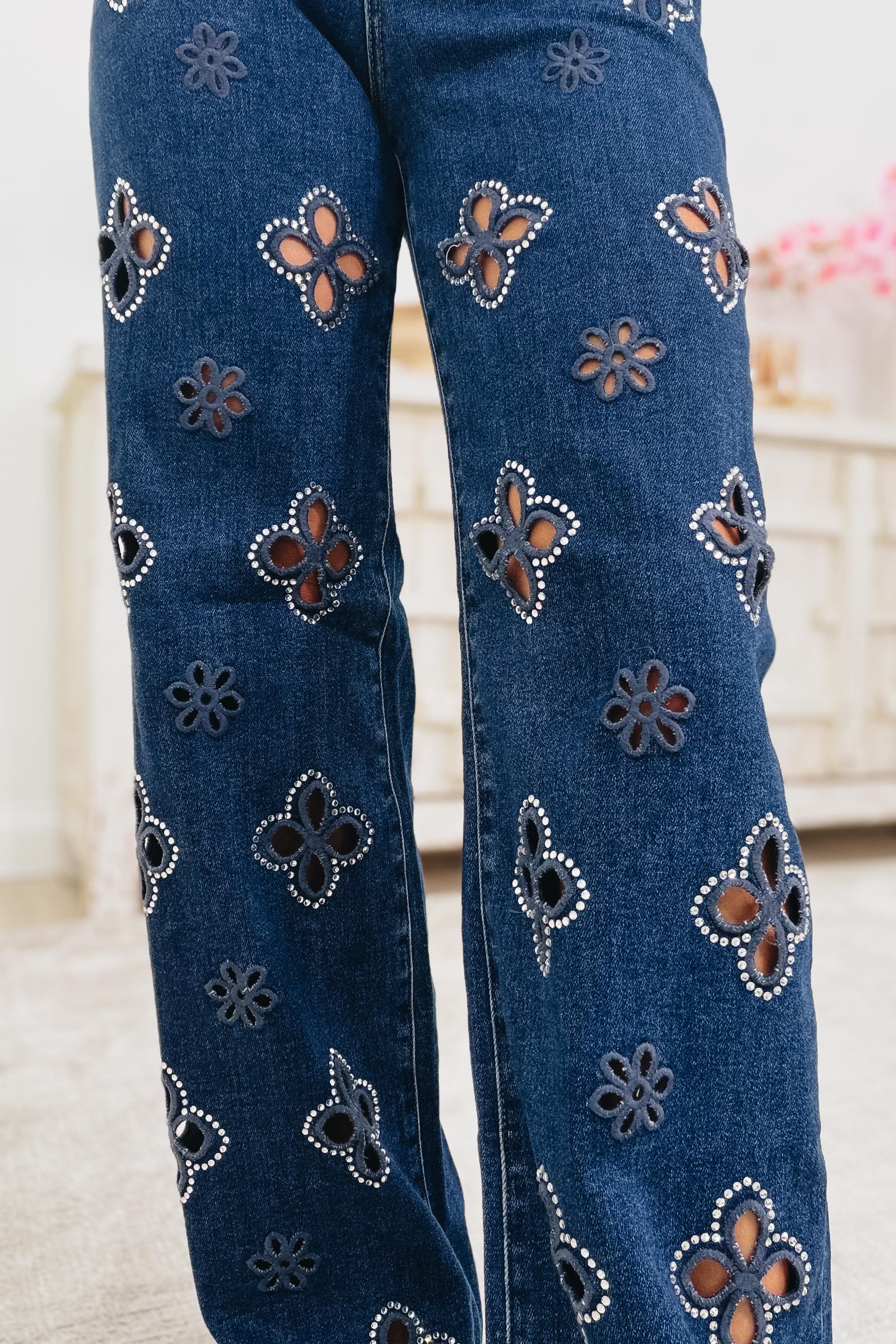 Petal Perfect By Denim BAR - Wide Leg Jeans - Dark - Image 9