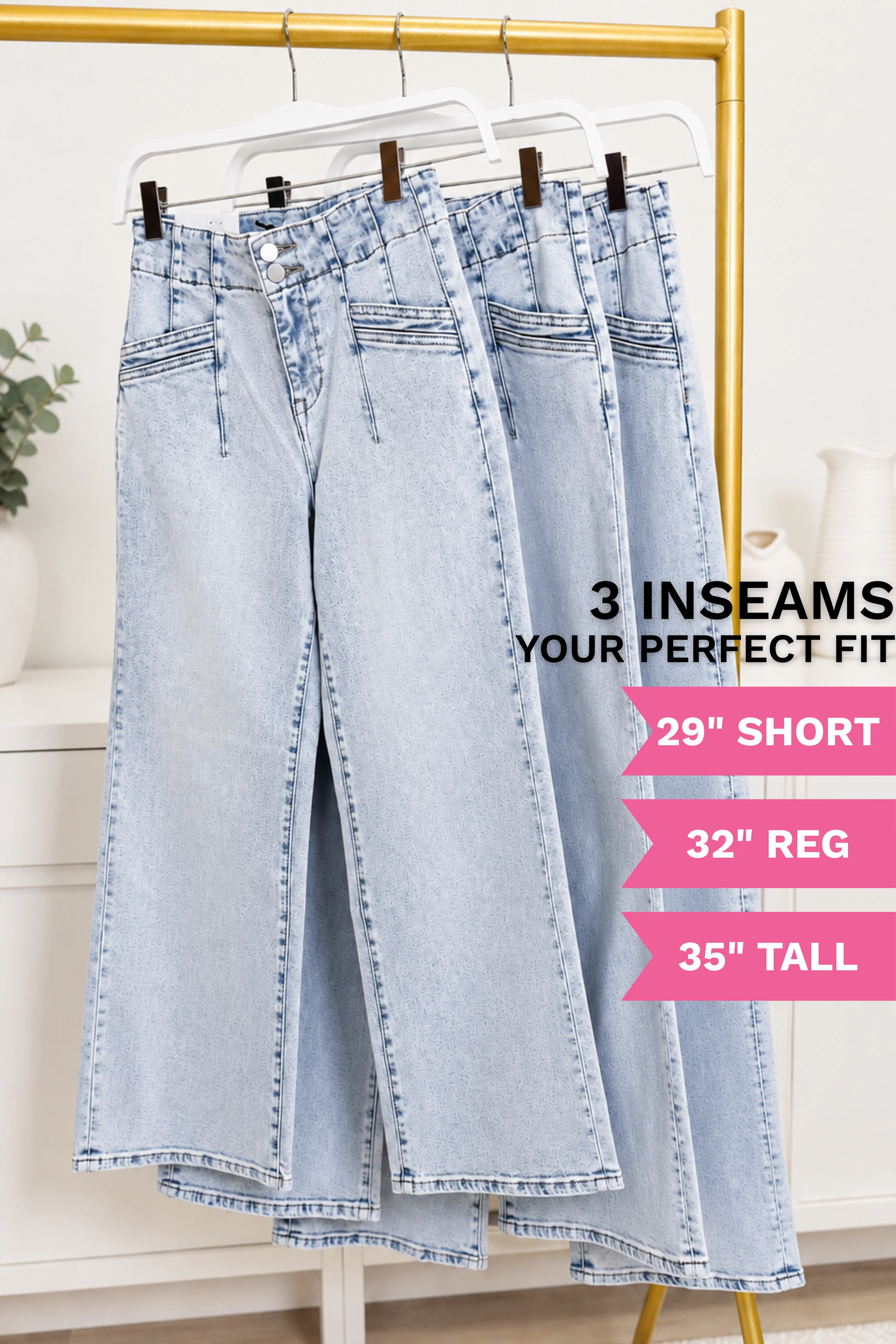 Prime Time by The Denim BAR  - Wide Leg Jeans - 3 Inseams - Image 3