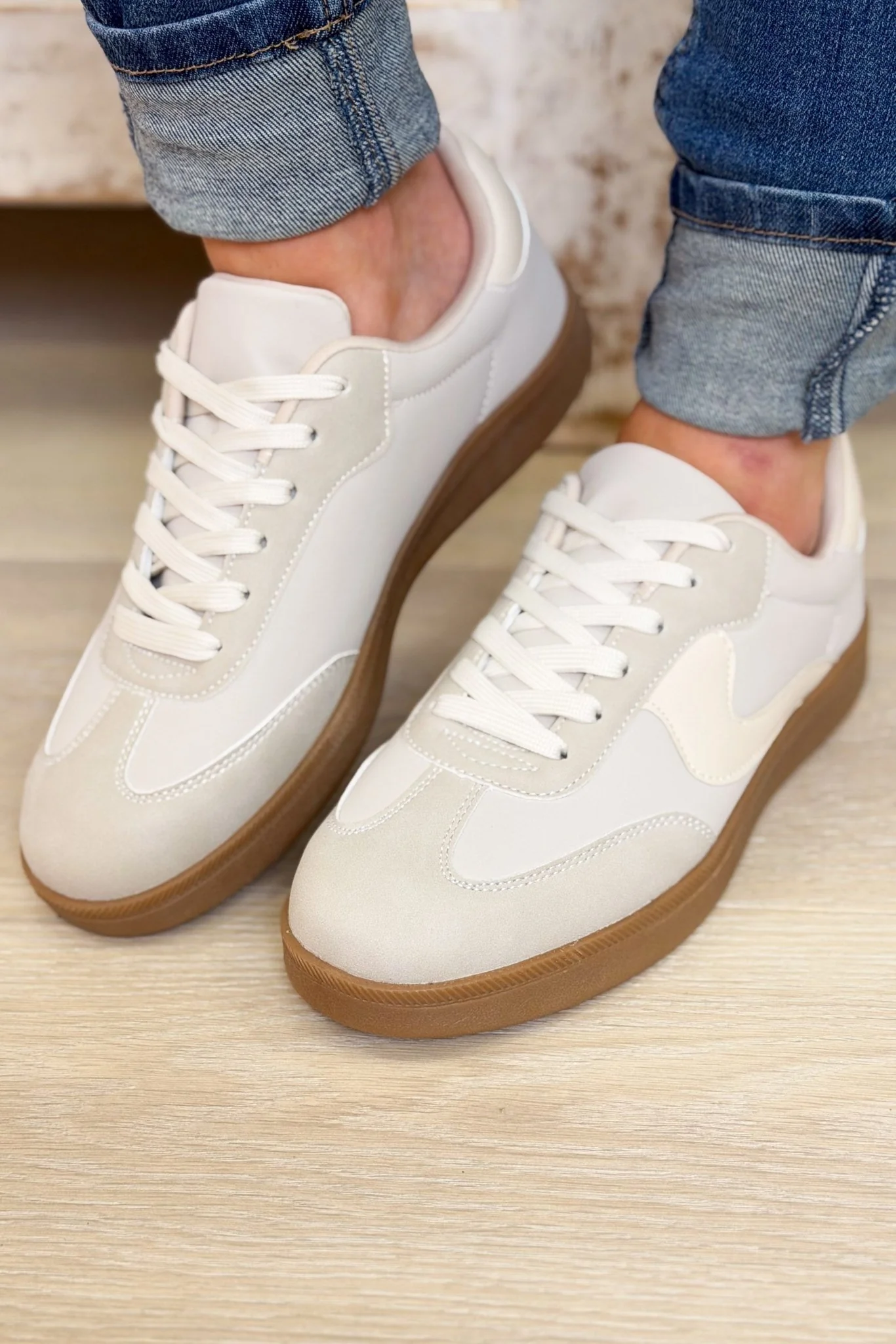 Remus Retro Stripe Sneakers - Beige