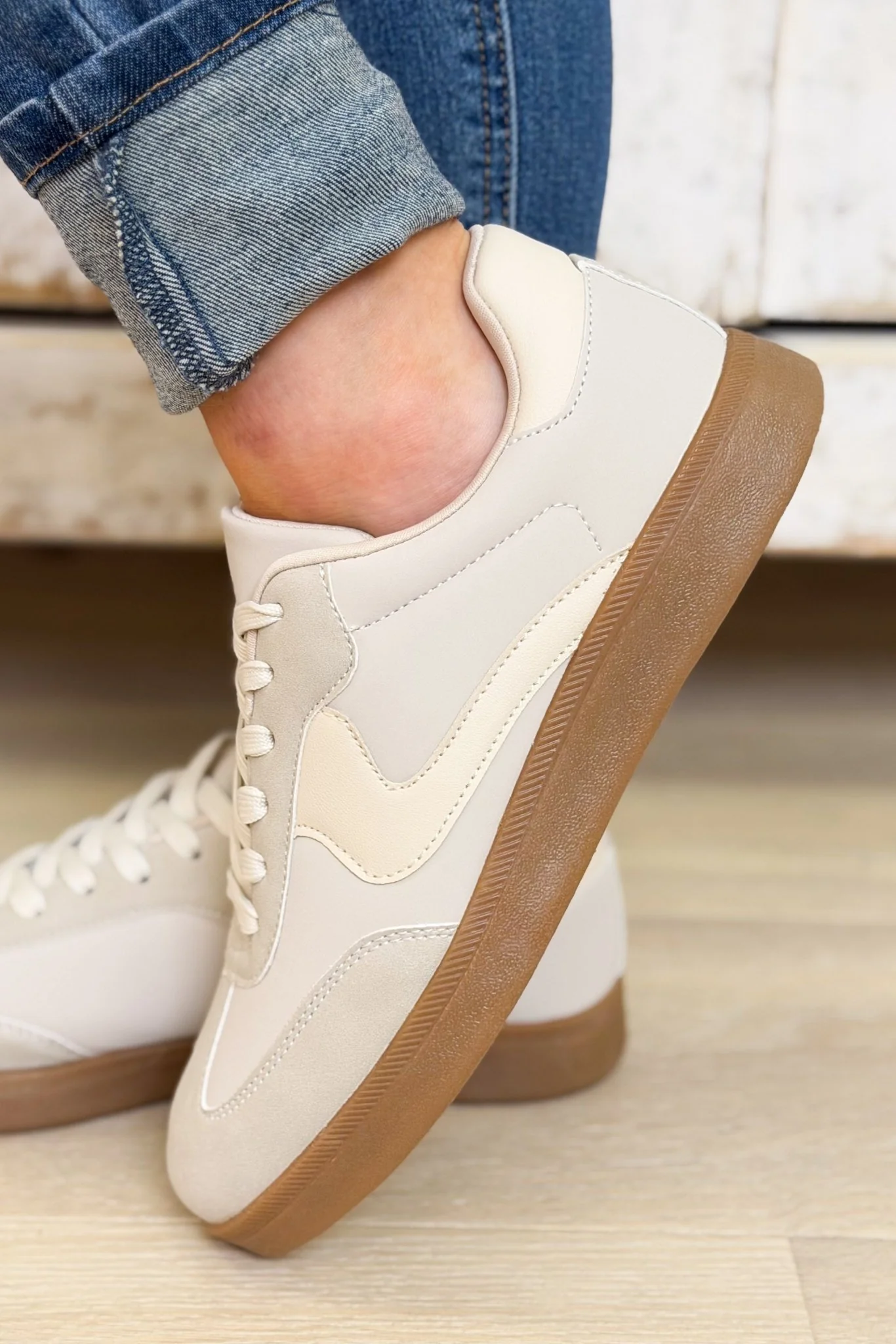 Remus Retro Stripe Sneakers - Beige - Image 2