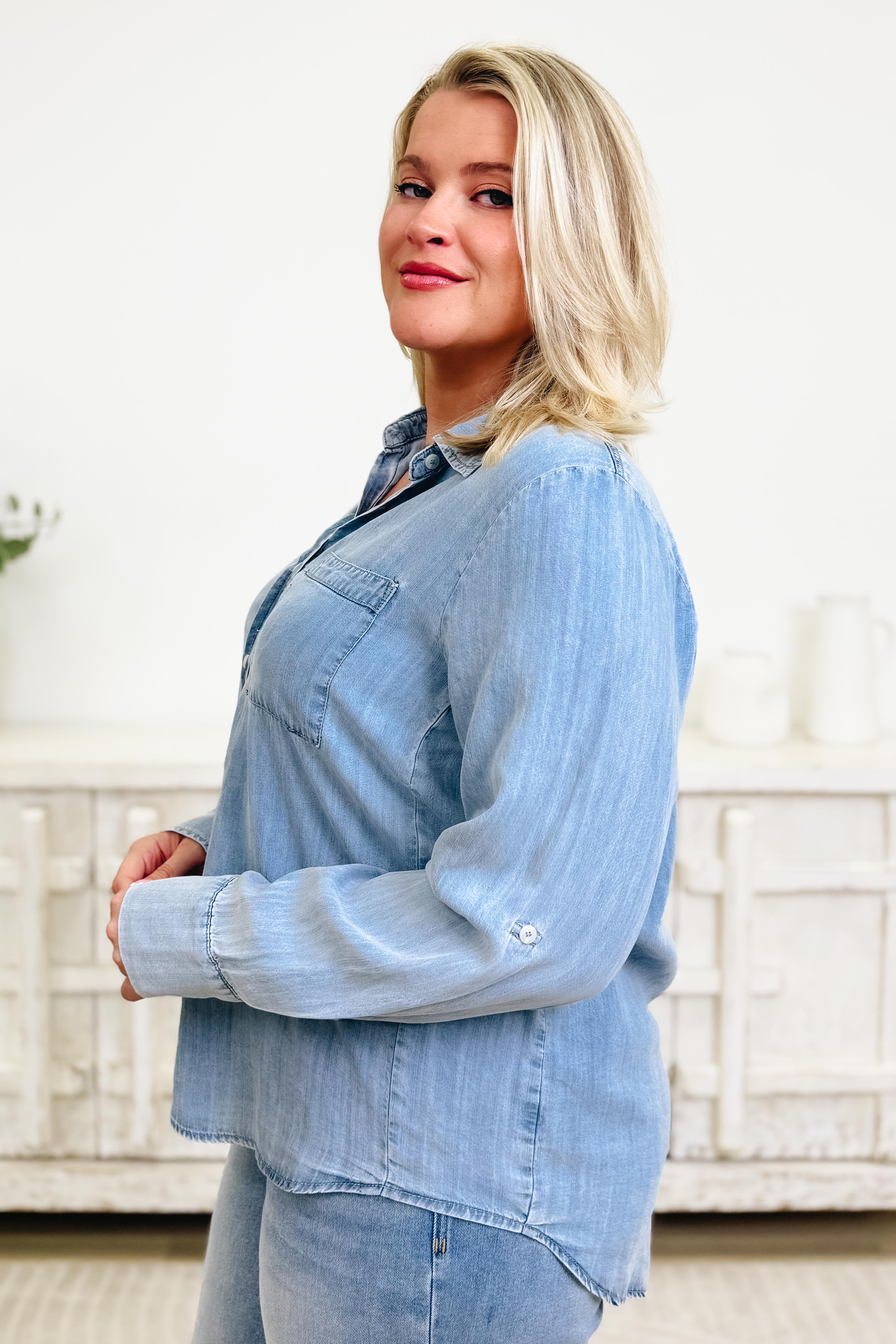 Right Place Right Time Button Down Top - 2 Colors! - Image 5