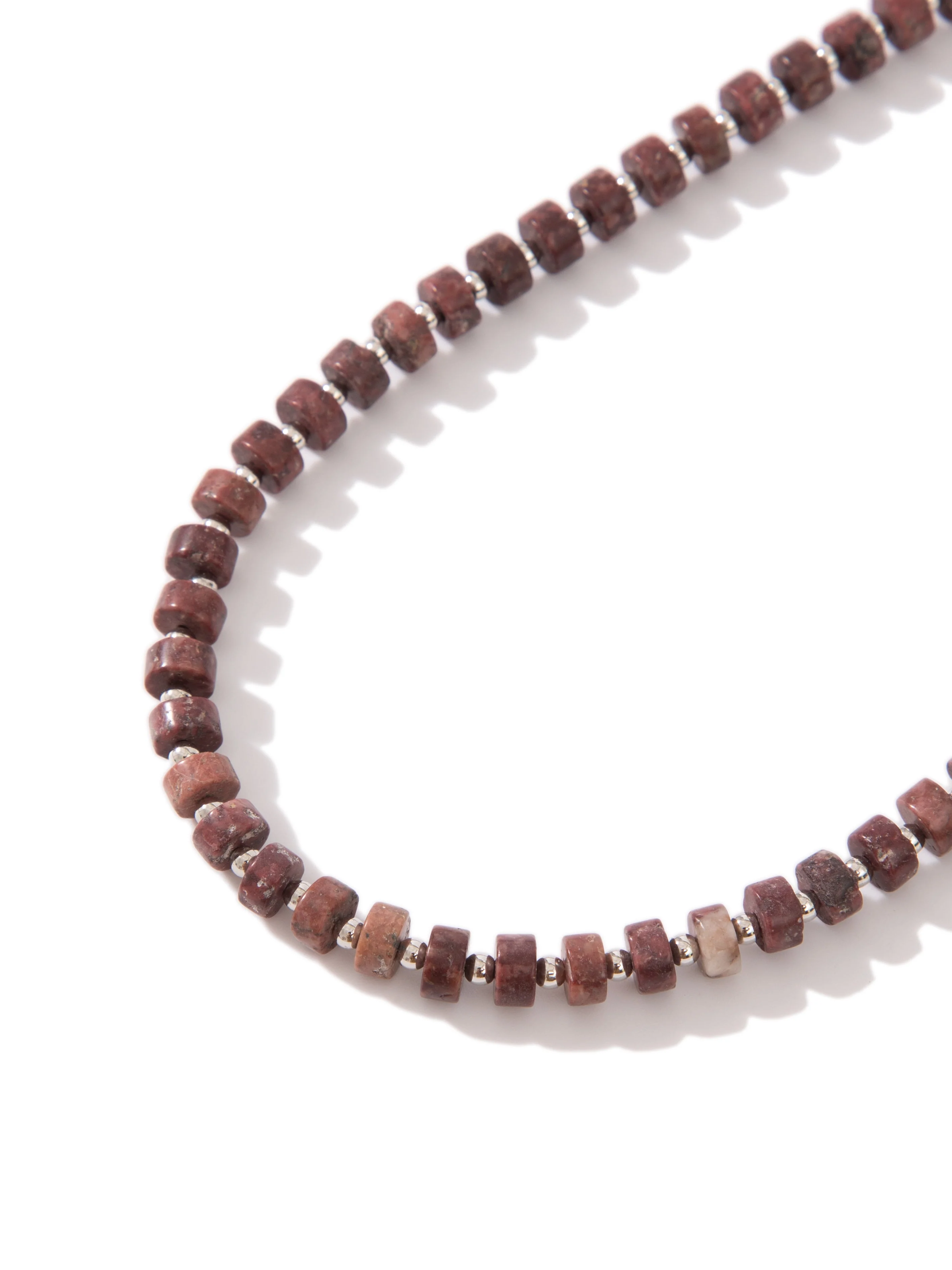 Sally Necklace - Silver Burgundy