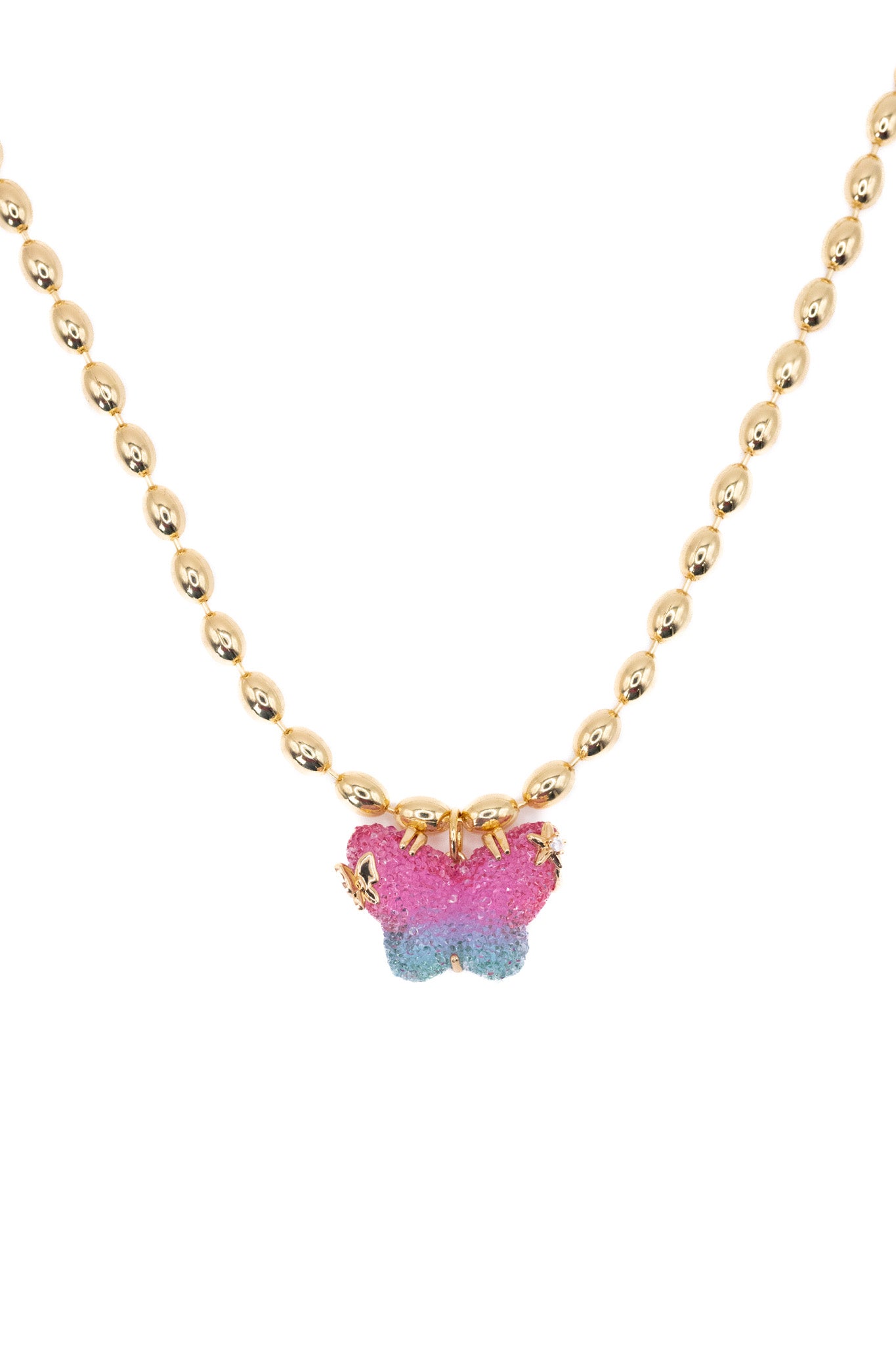Spring Wings Necklace - Gold Sunset