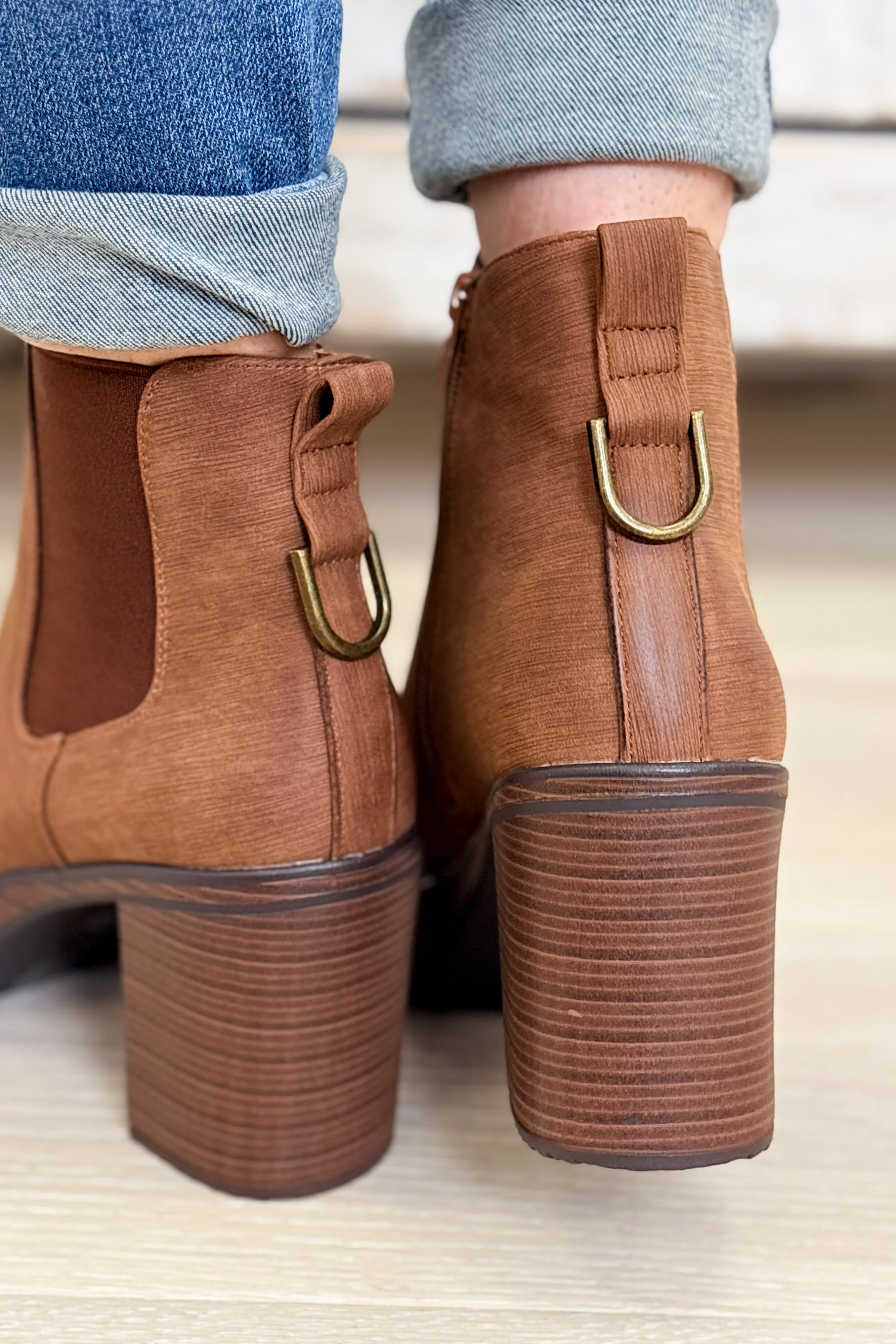 Susan Heeled Platform Ankle Boots - Whiskey - Image 3