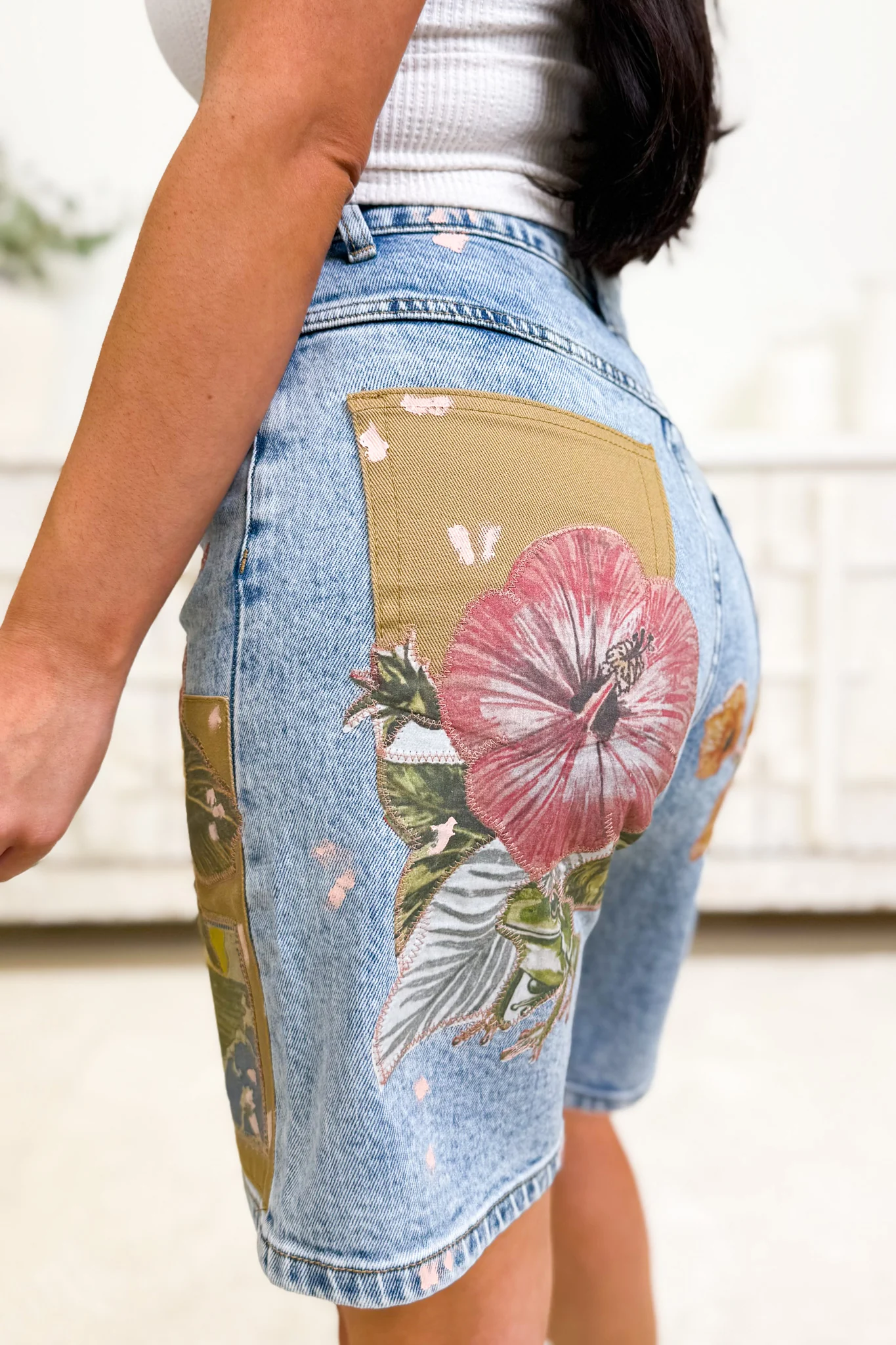 Sweet Sunshine Patchwork Bermuda Shorts - Image 2