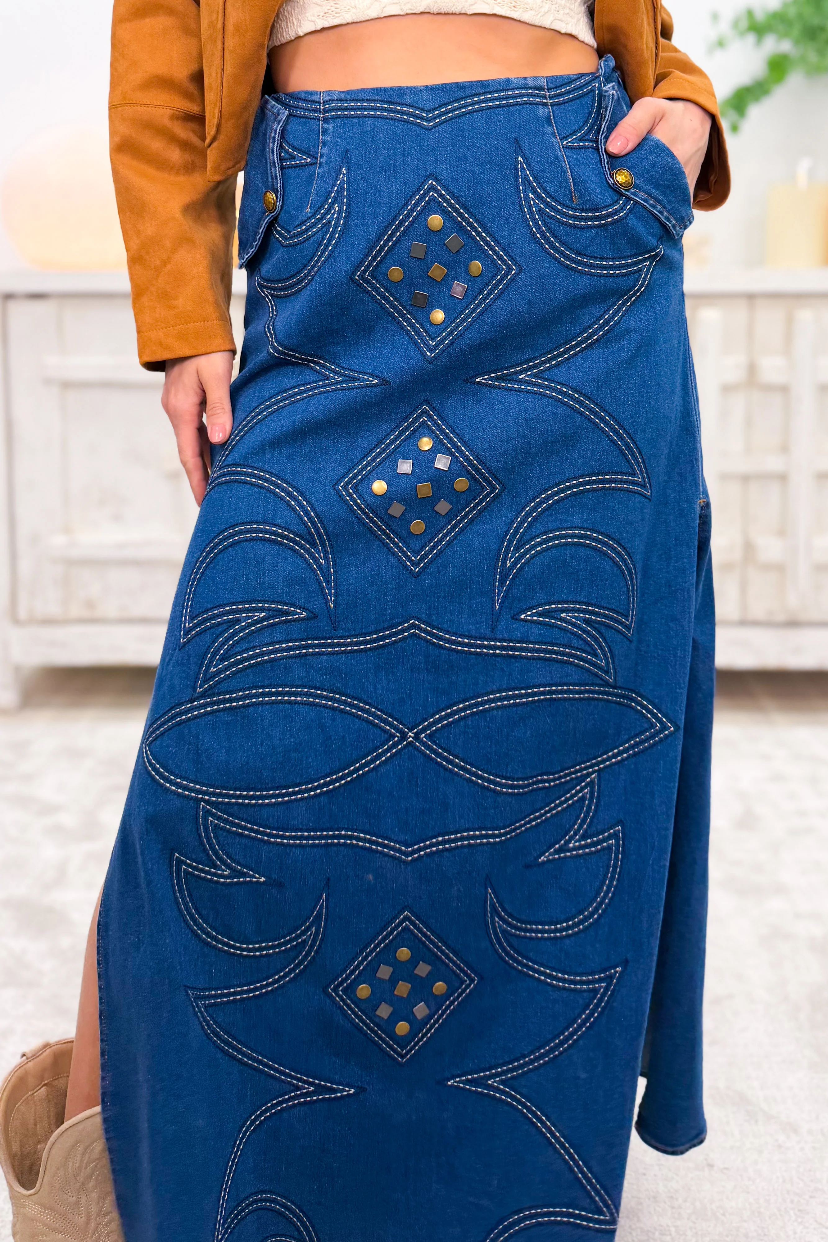 Tex Mex Slit Maxi Skirt - Image 5