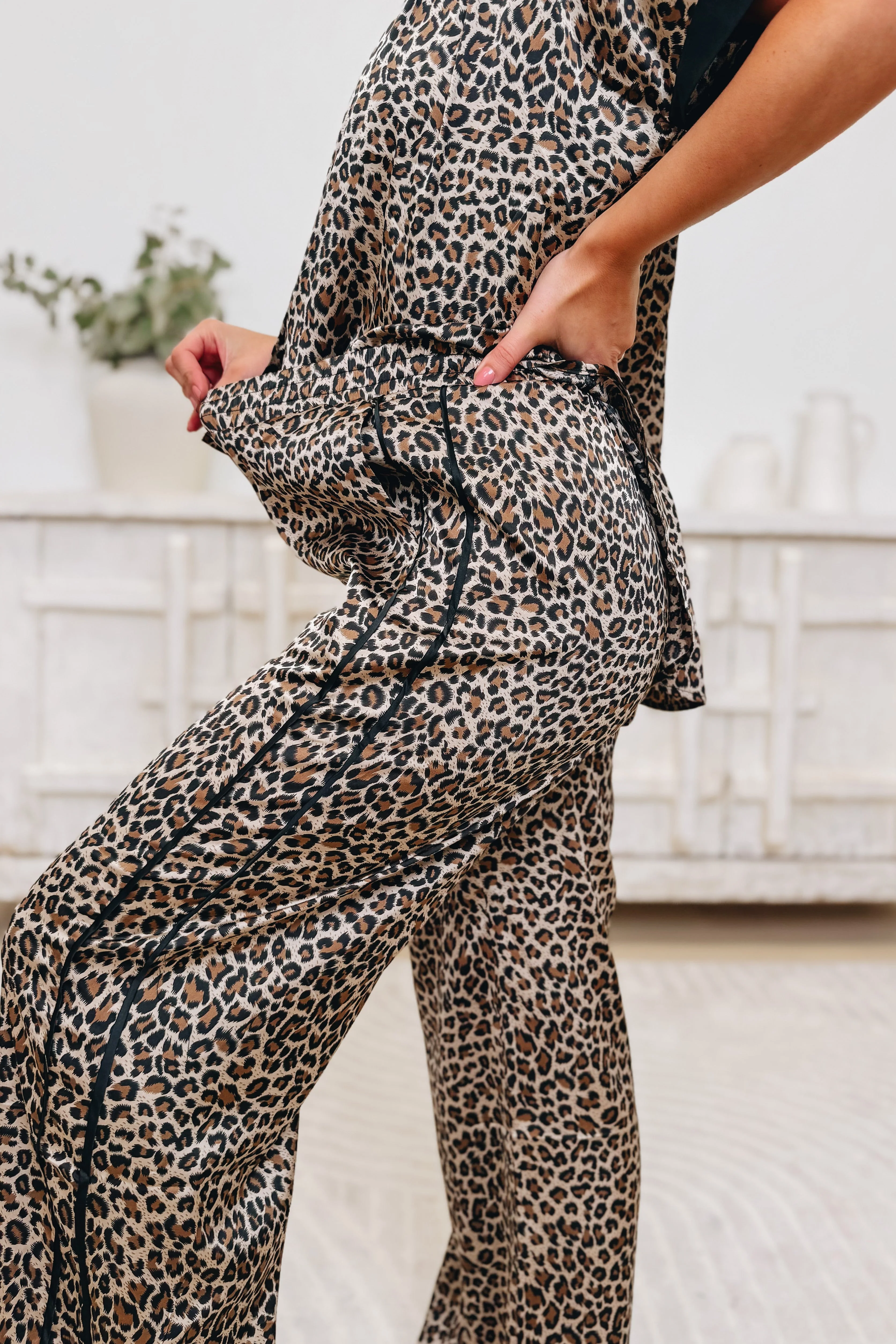 Track 'Em Down Leopard Pants - Black Leopard - Image 2