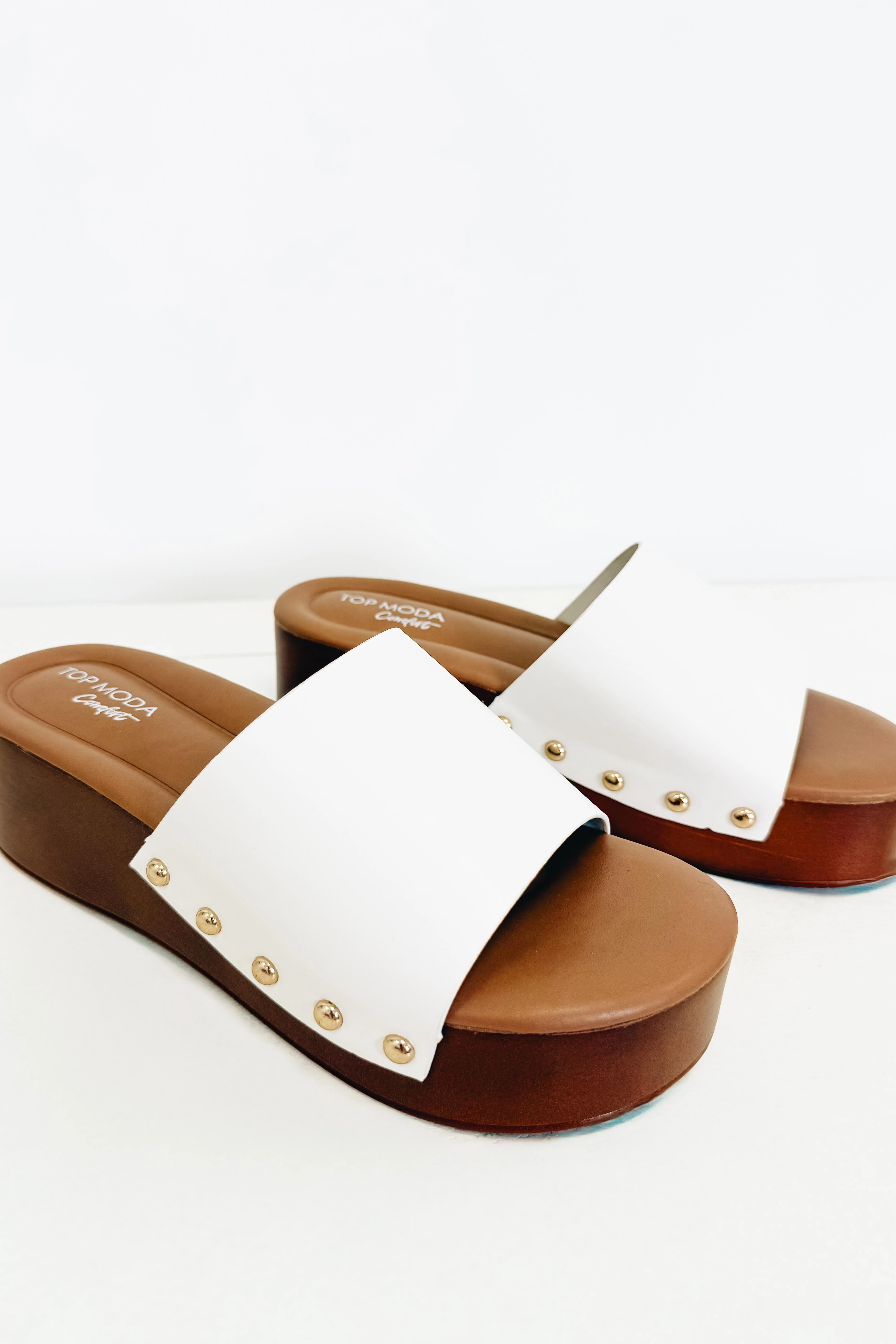 Uma Platform Sandals - White Pu - Image 3